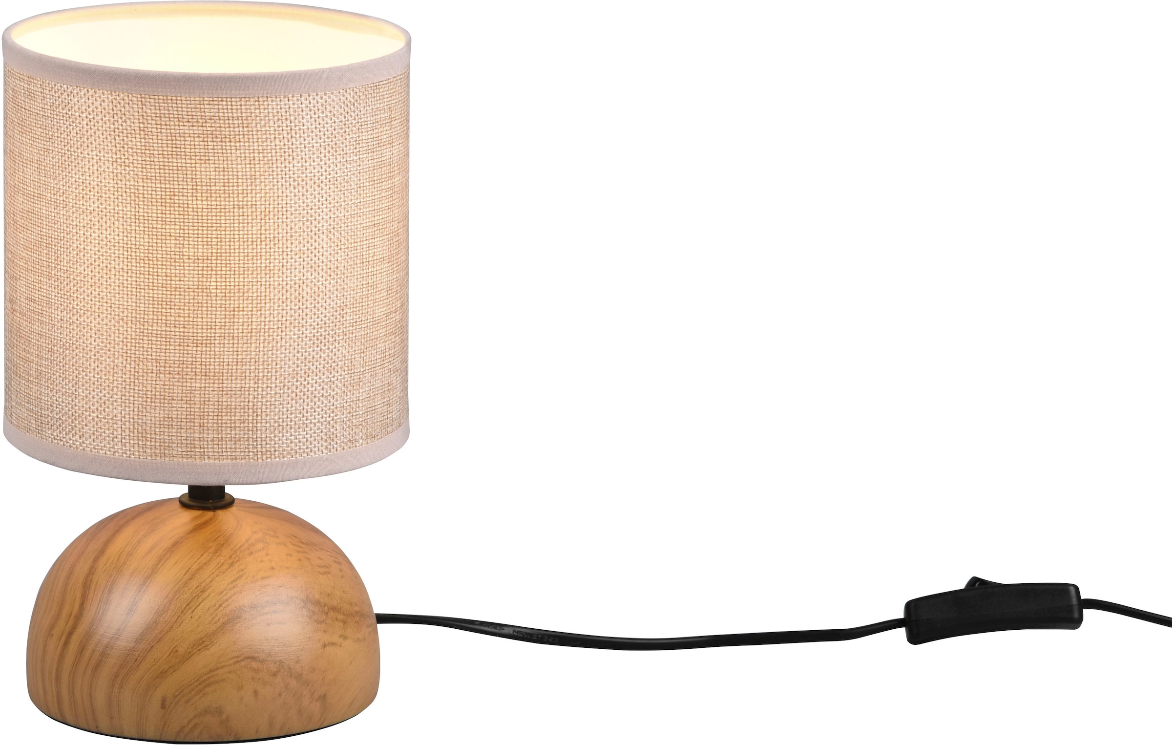 TRIO Leuchten Schreibtischlampe »Luci«, 1 flammig-flammig, Keramik Tischleuchte in Holzoptik, mit Stoffschirm, exkl 1xE14 max 40W