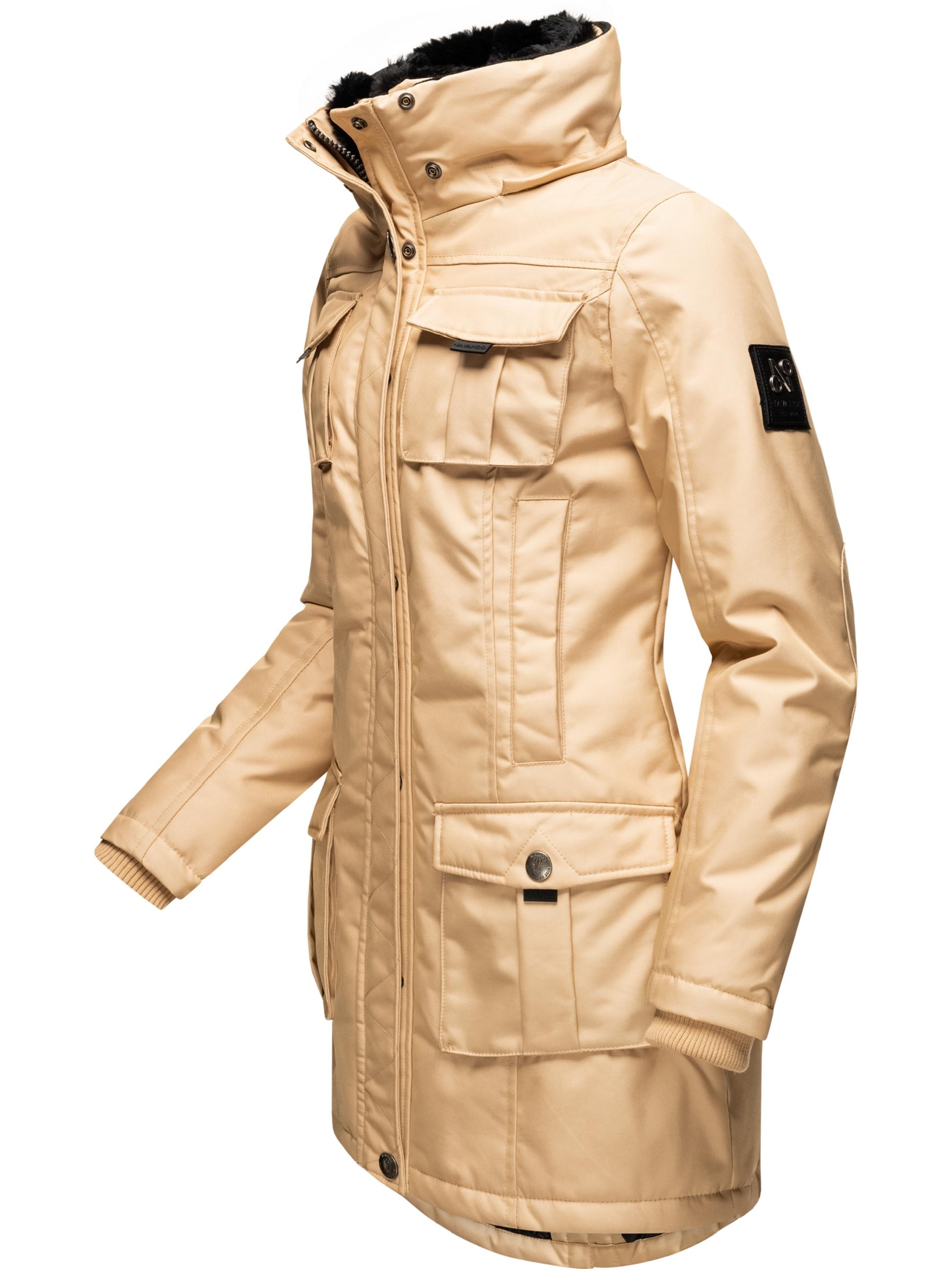 Navahoo Wintermantel »Wintermantel Tiniis«, Parka mit abnehmbarer Kapuze und extra Einkaufstasche