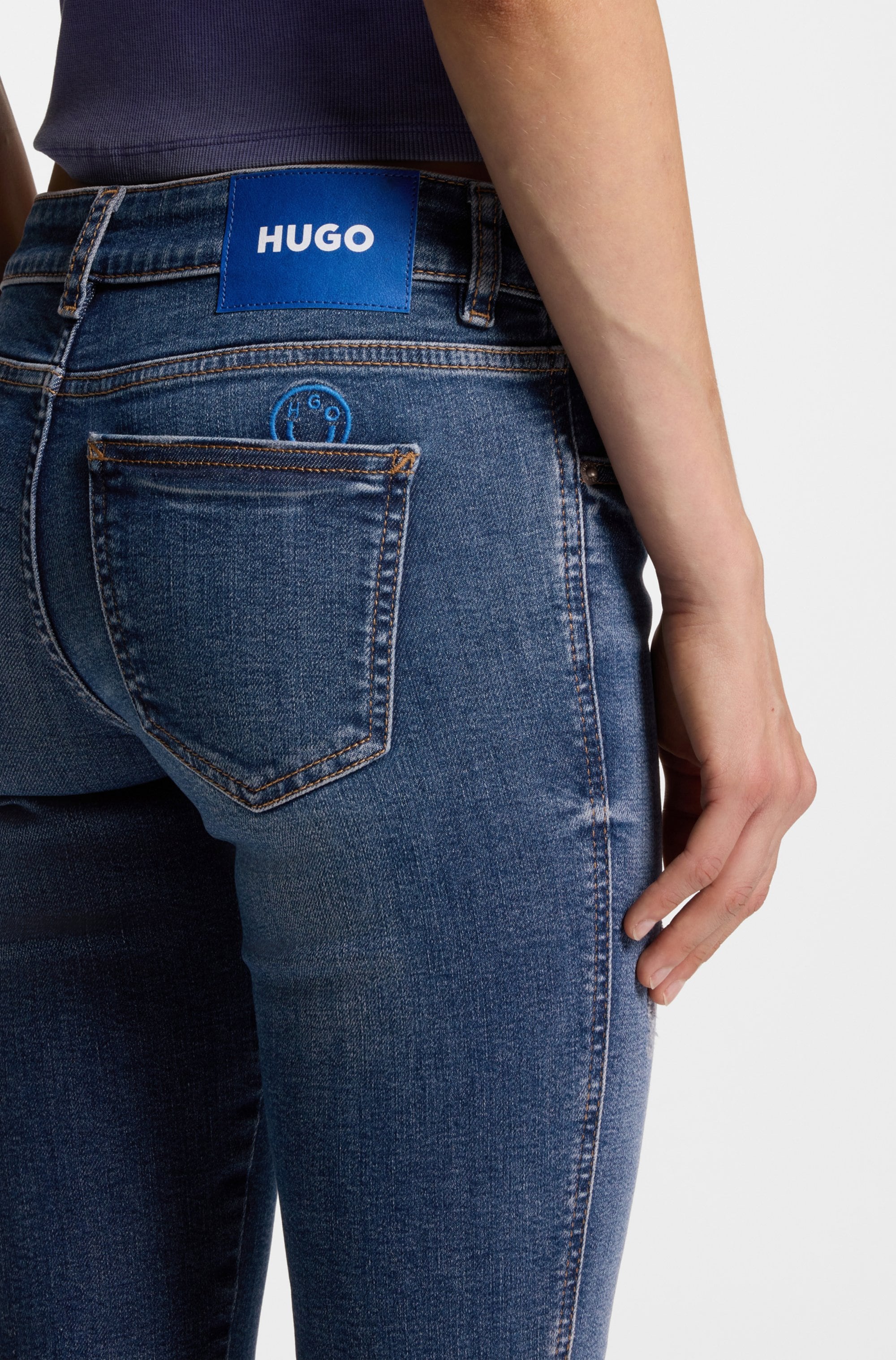 HUGO Blue Skinny-fit-Jeans »Garuka«, mit niedriger Leibhöhe