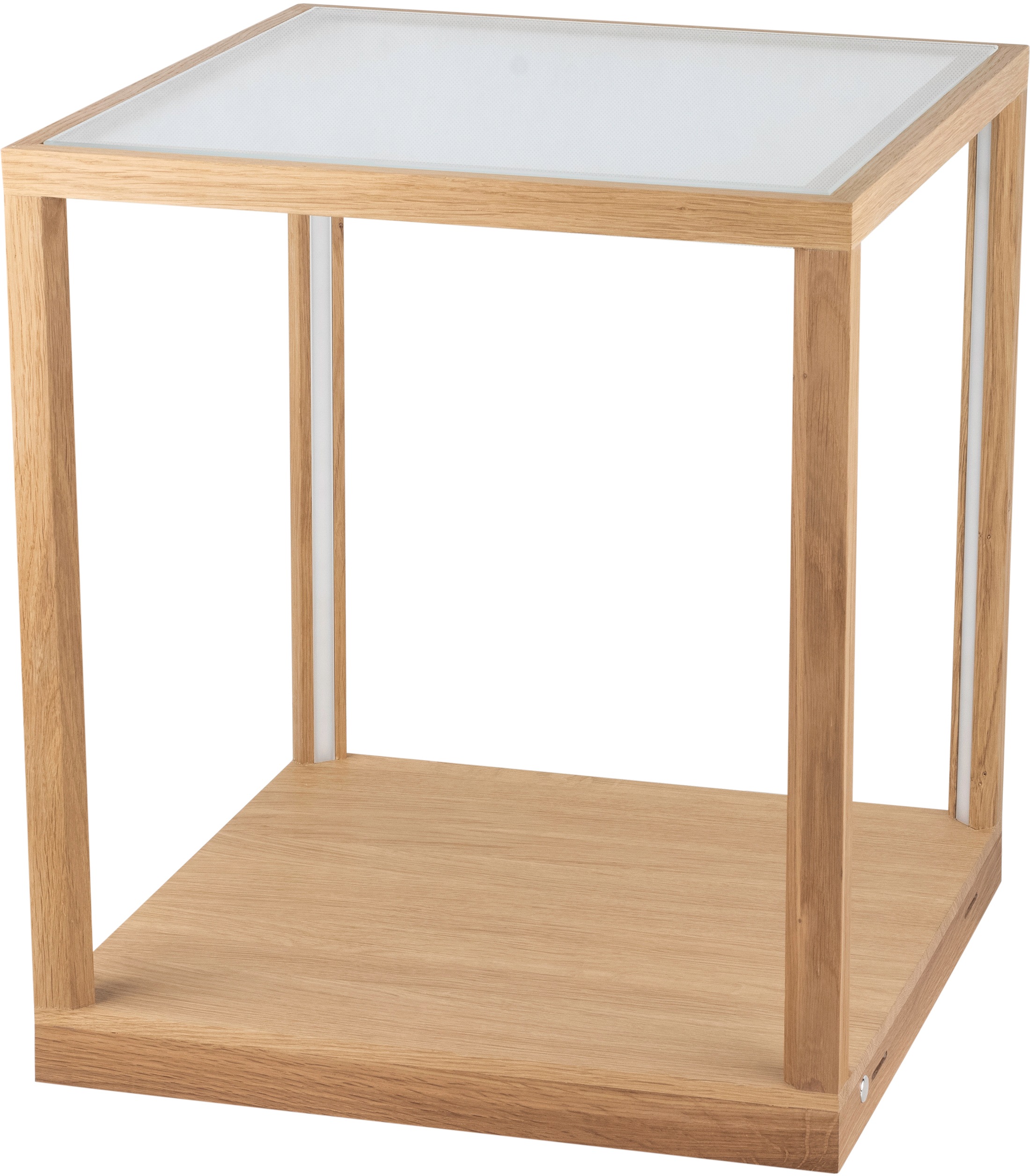 SPOT Light LED Tischleuchte »TAVOLI GLASS«, LED-Modul, Warmweiß, LED Beistelltisch, Tischplatte aus Glas, mit integriertem 24V-LED-Modul und Touch Dimmer, aus Eichenholz, Naturprodukt FSC®-zertifiziert, Made in Europe