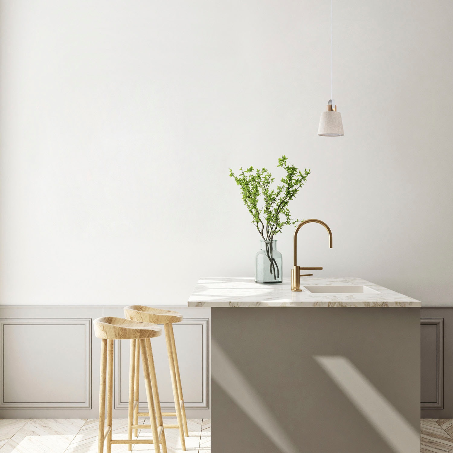 Paco Home Pendelleuchte »MARTA«, Leuchtmittel E27 | ohne Leuchtmittel, Wohnzimmer Esszimmer Industrial Design E27 Stoffschirm 1,5m Kabel