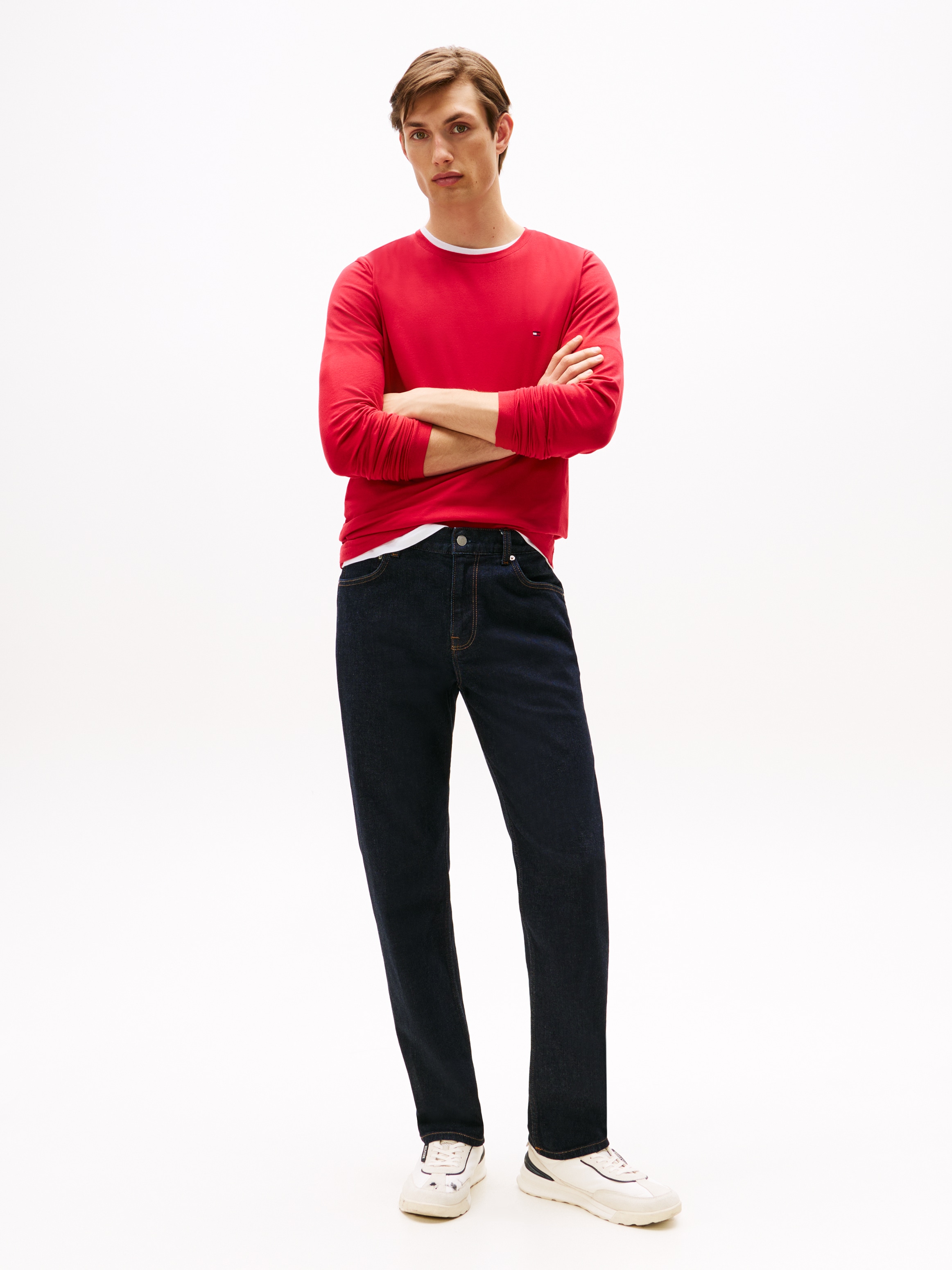 Tommy Hilfiger Langarmshirt »STRETCH SLIM FIT LONG SLEEVE«, aus biologischem Baumwollstretch