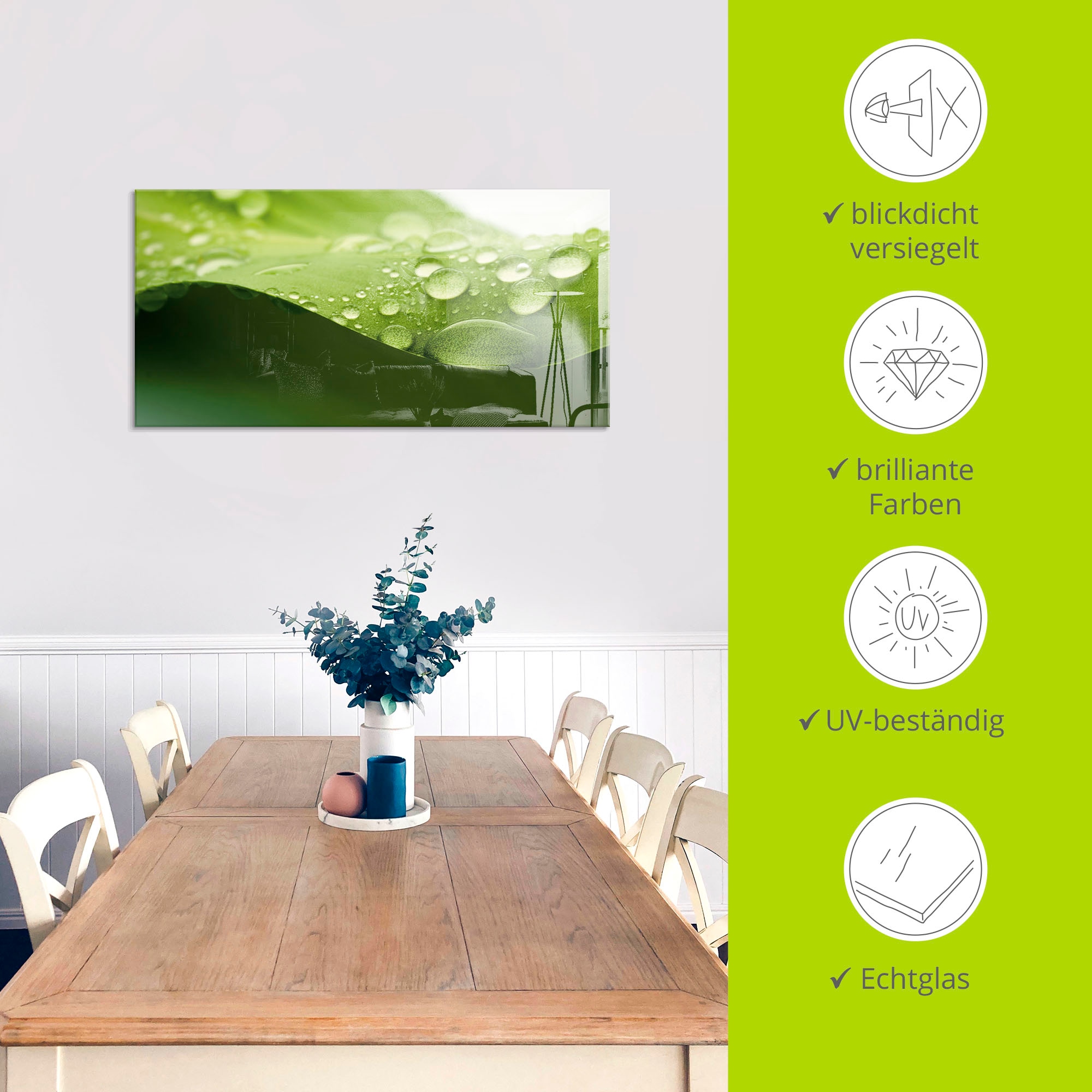 Artland Glasbild »Blatt«, Zen, (1 St.), in verschiedenen Größen
