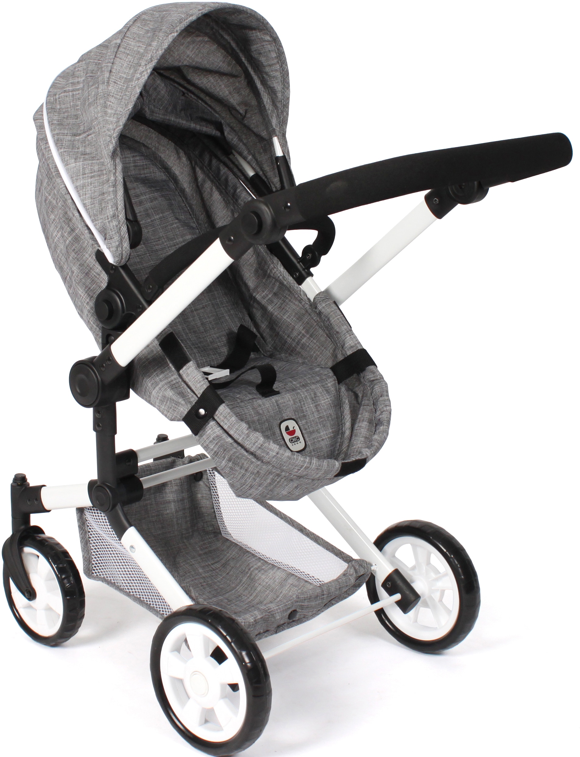 CHIC2000 Kombi-Puppenwagen »Linus, Jeans Grey«, (Set), mit Babywanne und Autositz