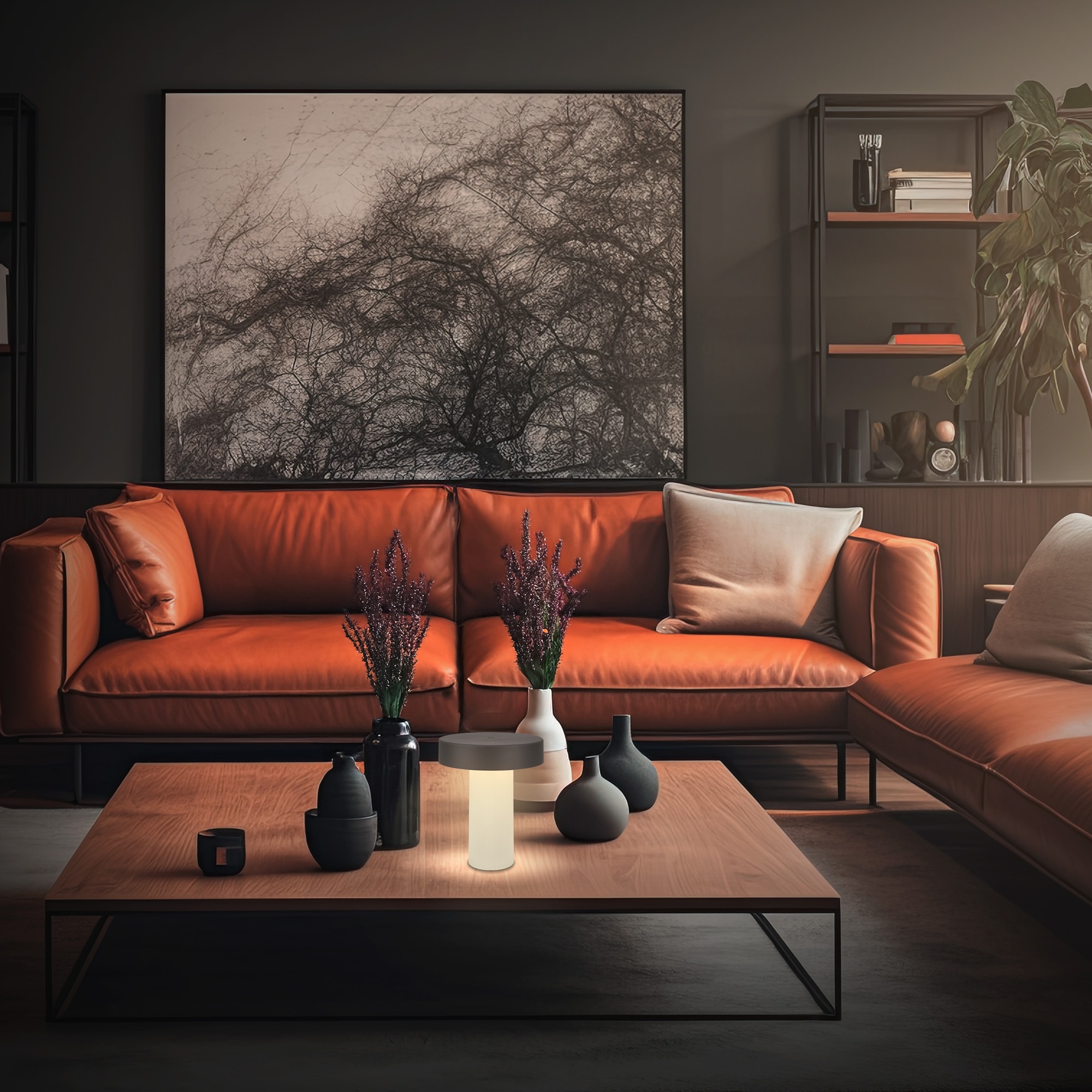 Briloner Leuchten LED Tischleuchte »BITO« LED-Modul 1 Stk. Warmweiß 16x20 cm, Akku tauschbar, Indoor/Outdoor, Wohnzimmer, Balkon