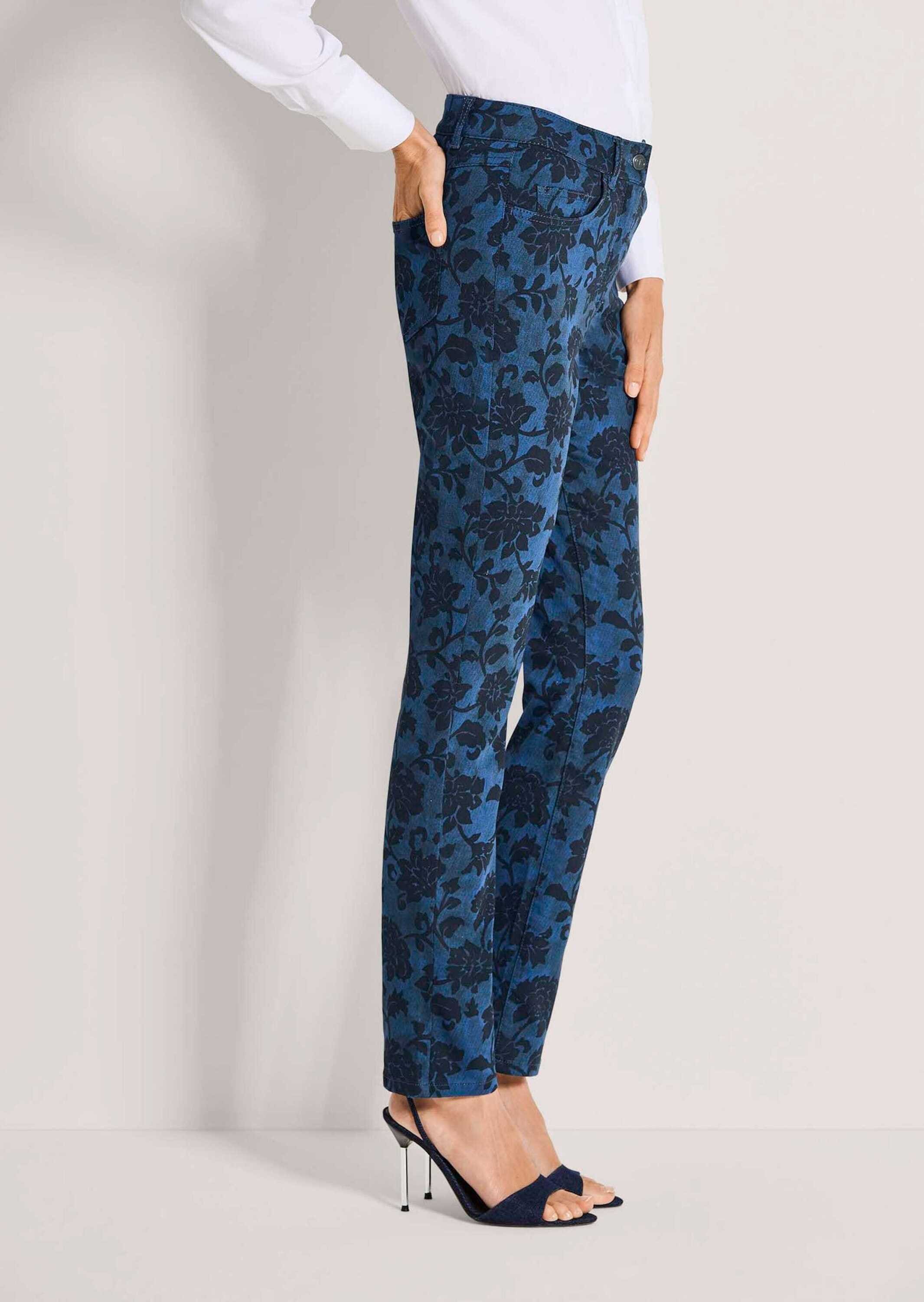MADELEINE Chinos »Druckhose Baumwollhose mit floralem Print«