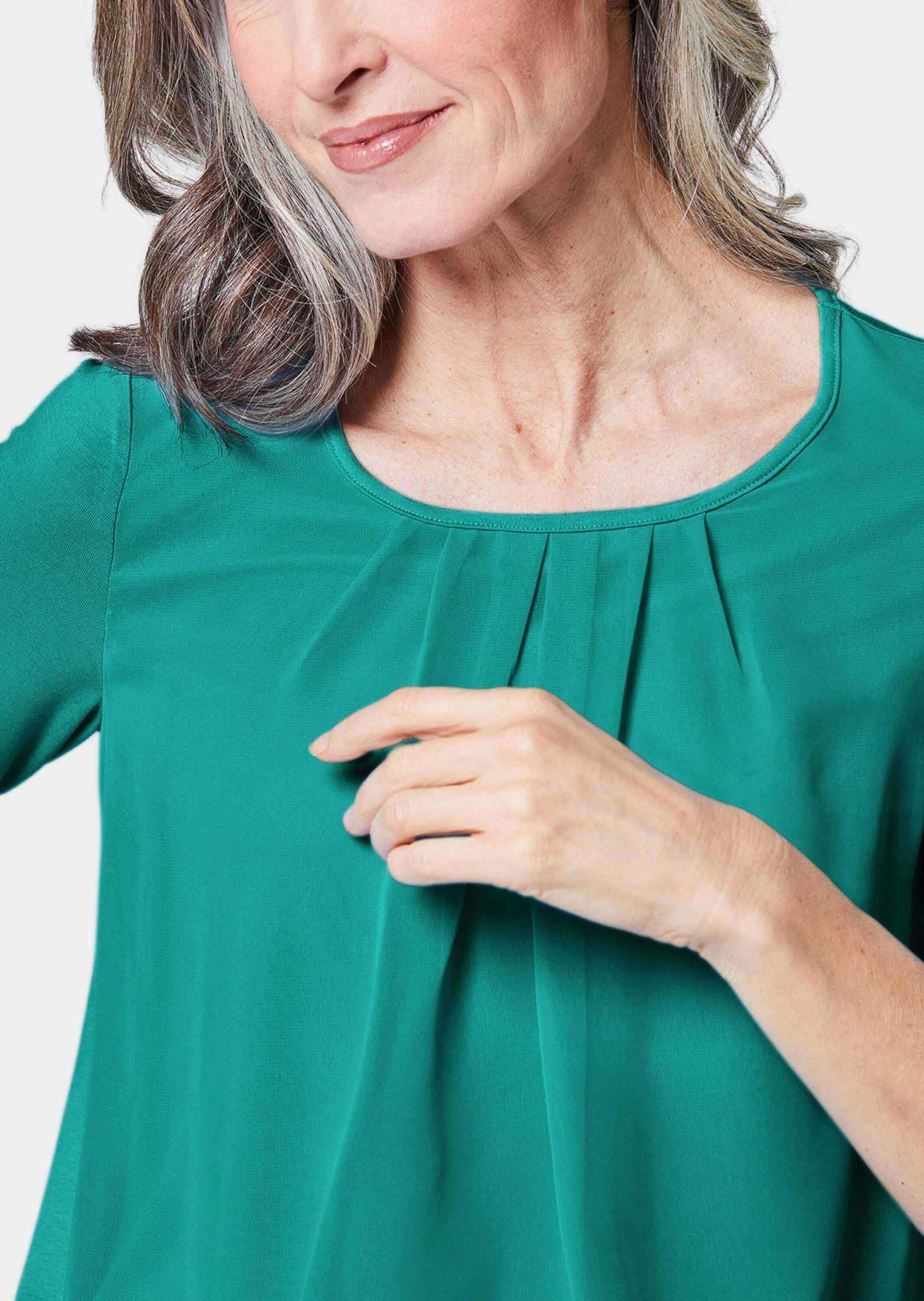 GOLDNER Kurzarmbluse »Blusenshirt Gepflegtes Shirt in eleganter Blusen-Optik«