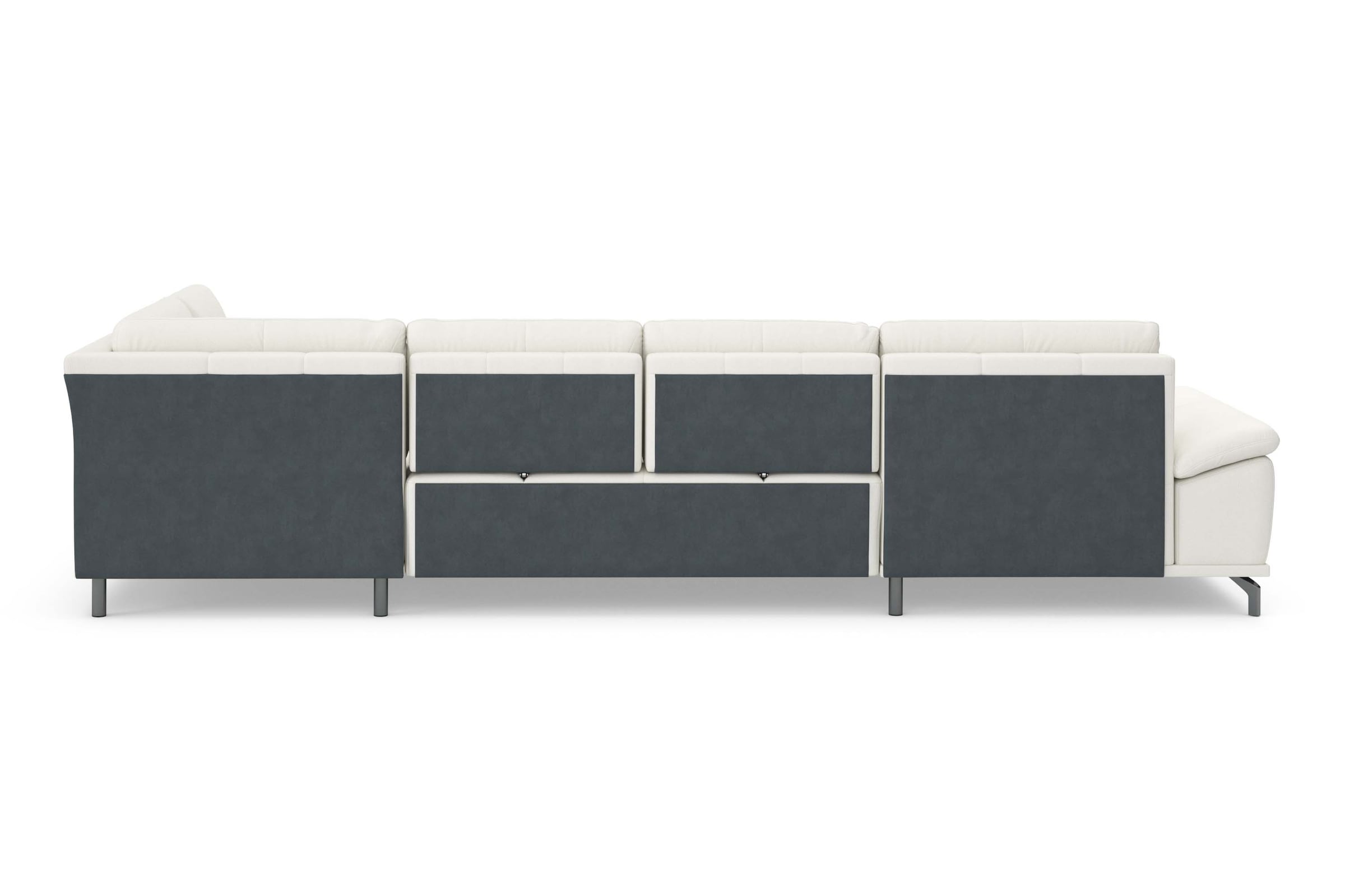 Places of Style Wohnlandschaft »Costello U-Form, mit Sitztiefenverstellung, Armteilverstellung und«, 3 Nierenkissen, optional Bettfunktion und Bettkasten