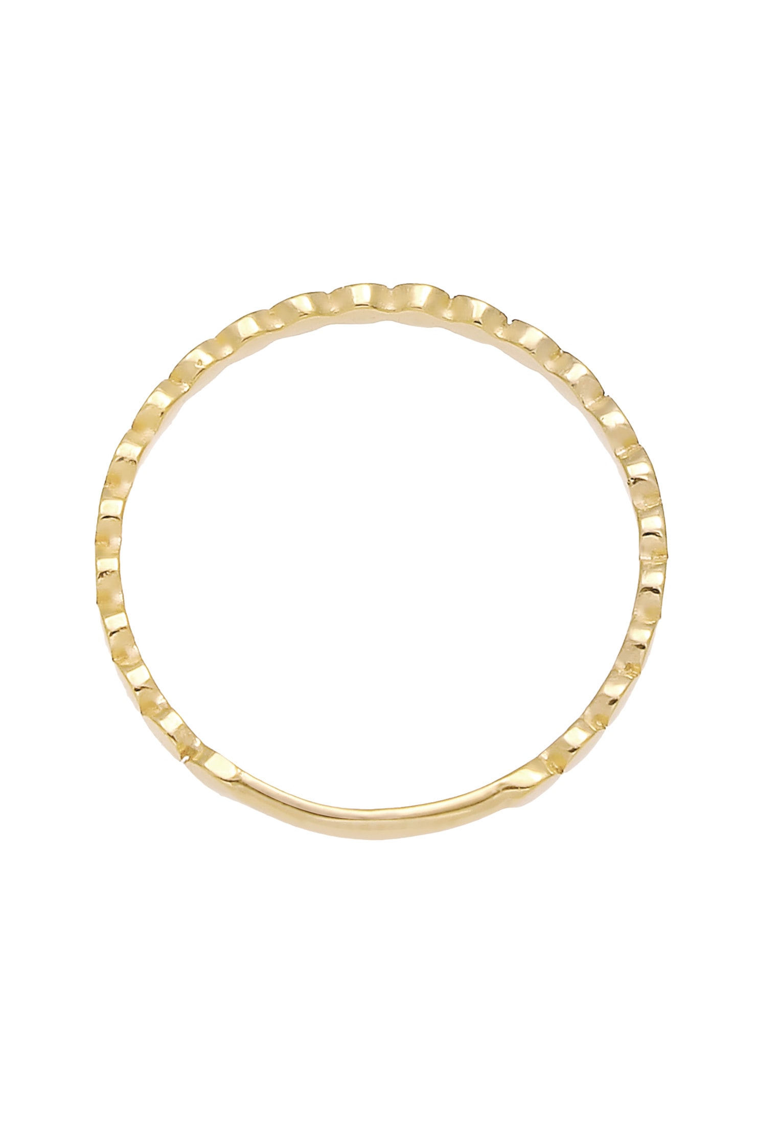 Elli Premium Silberring »Ring Plättchen Rund Stapelring Geo Basic 375 Gelbgold«