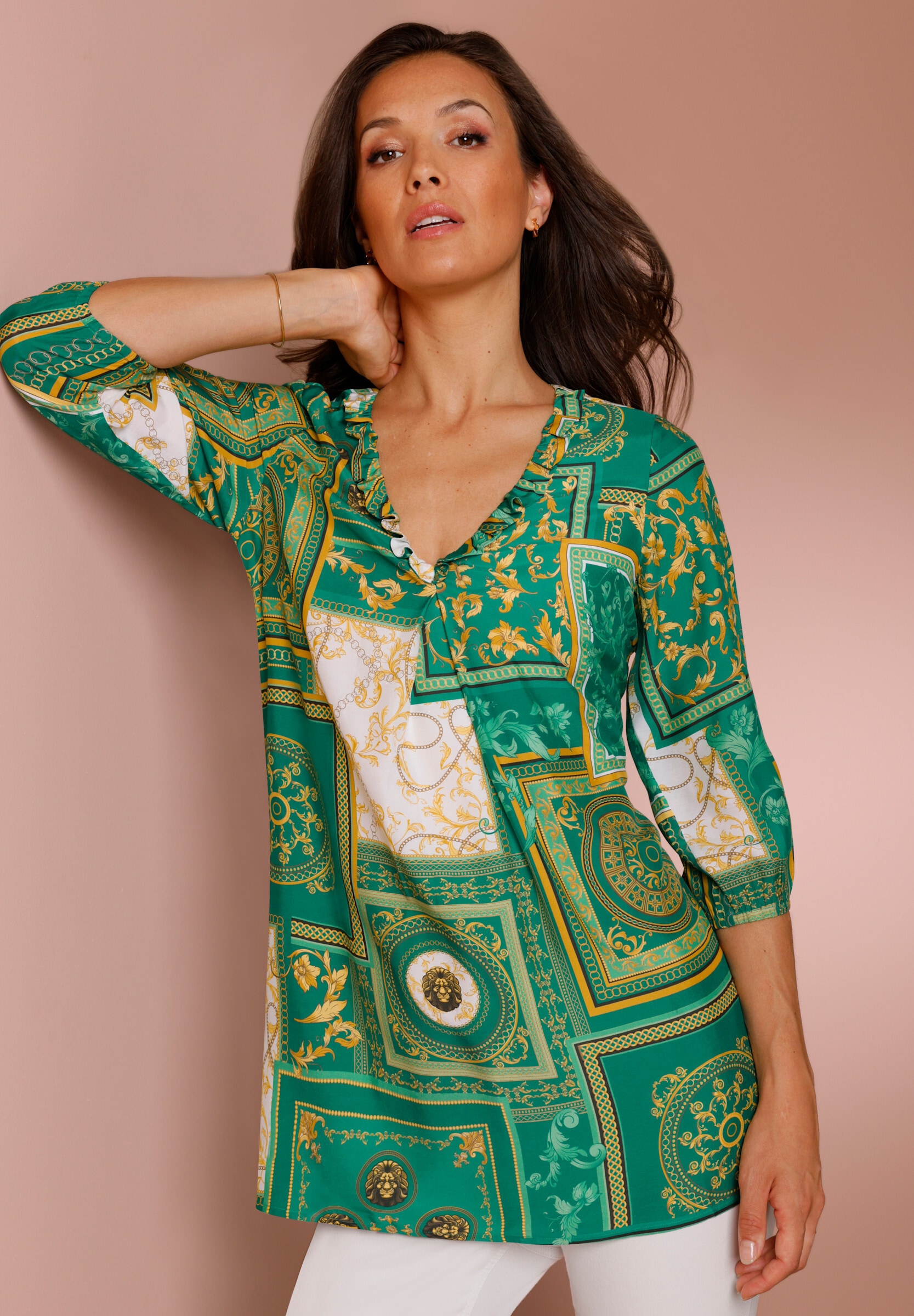 creation L Klassische Bluse »Viskose-Seiden-Tunika Tunika in hochwertigem Seidenmix«