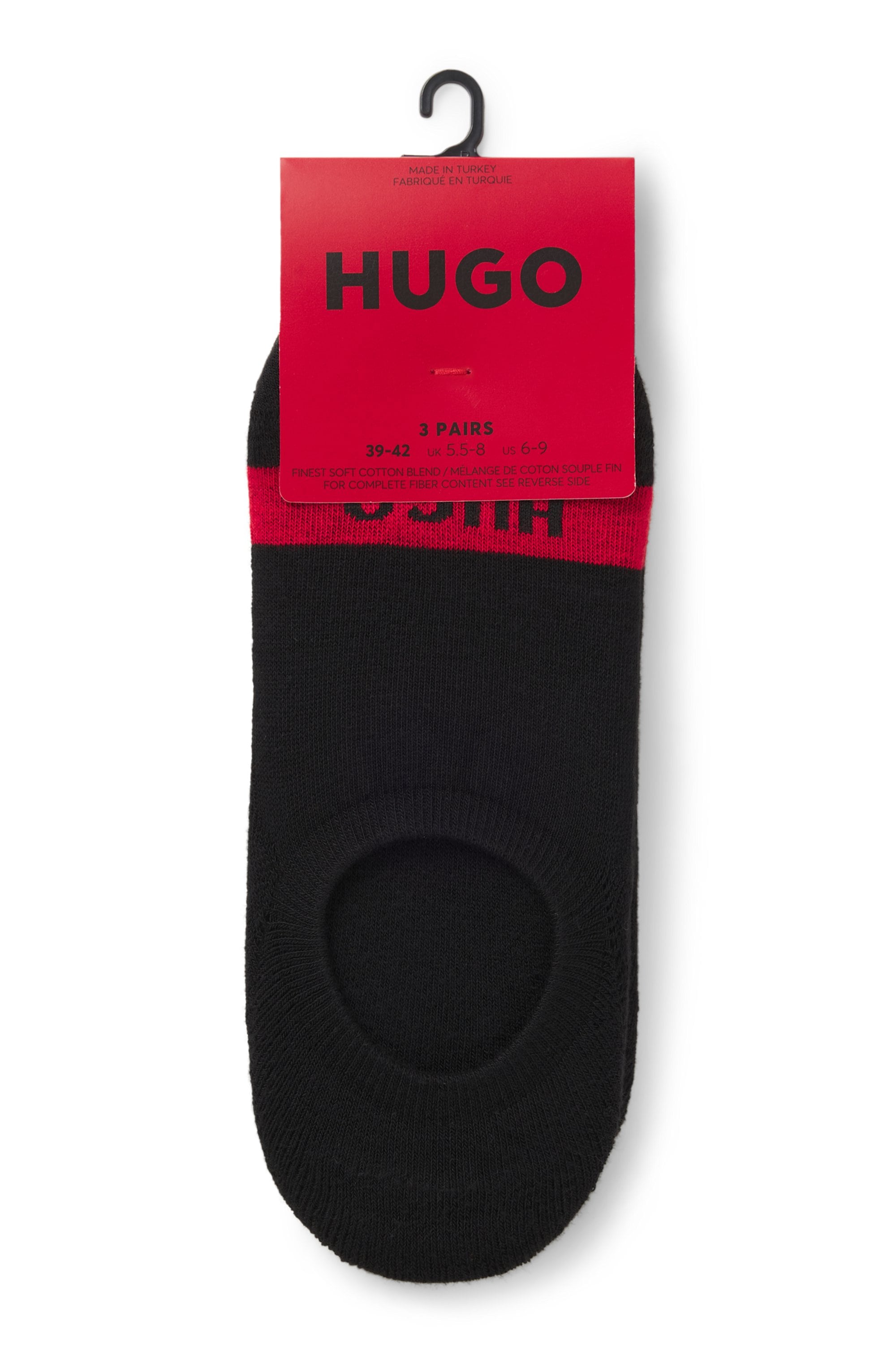 HUGO Underwear Businesssocken »3P LC PLUSH TAPE CC« Packung, 3er, 3 Stk. tlg. mit HUGO Logostickerei auf rotem Farbstreifen