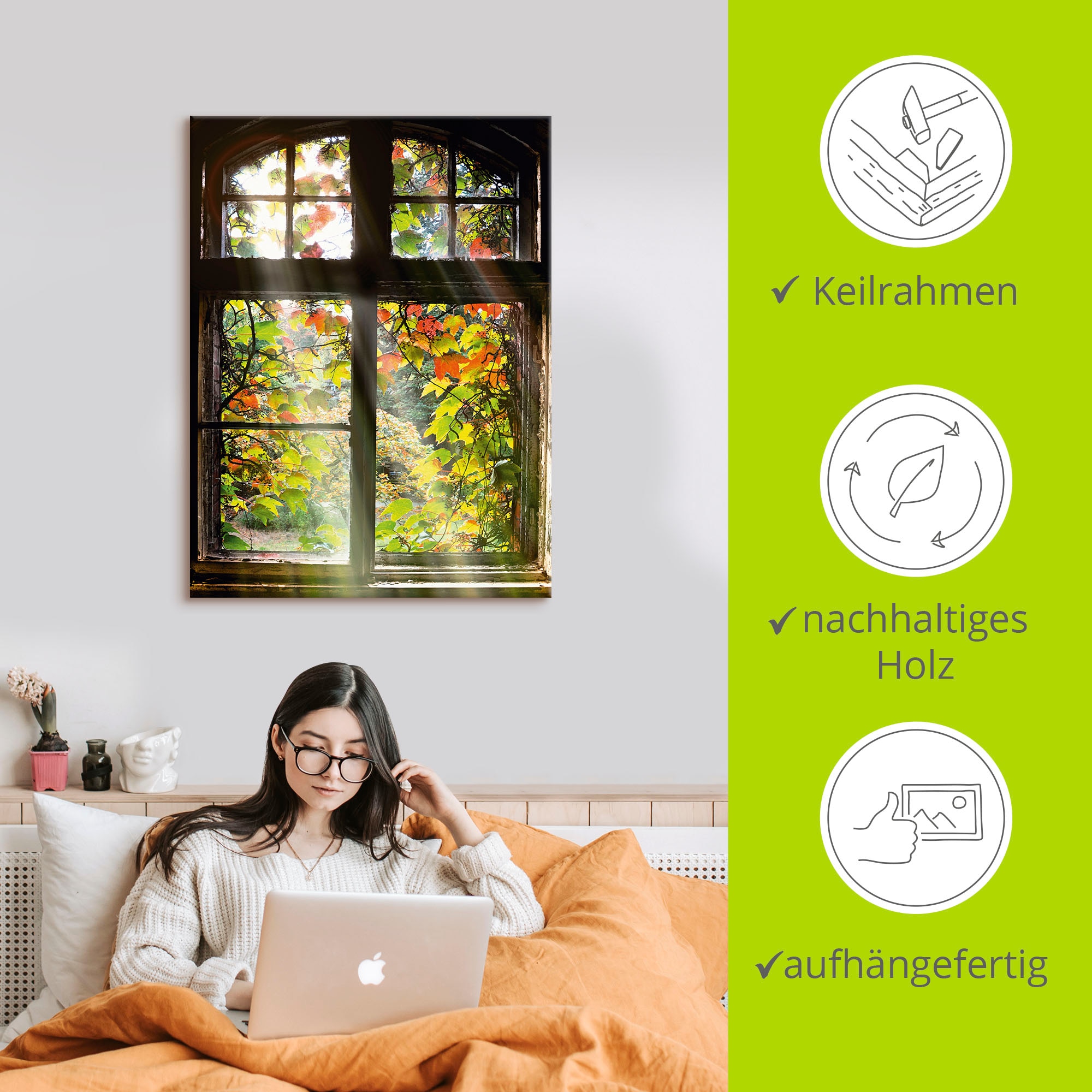 Artland Wandbild »Altbau«, Fenster & Türen, (1 St.), als Alubild, Outdoorbild, Leinwandbild, Poster, Wandaufkleber