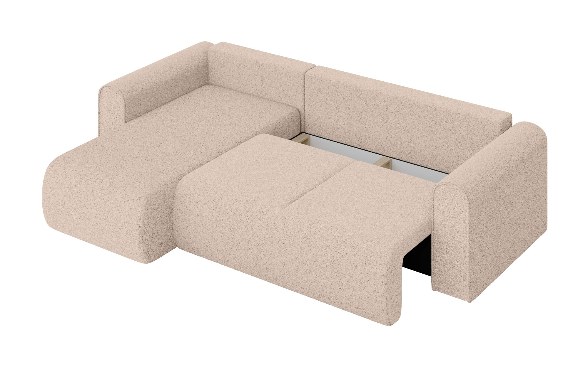 INOSIGN Ecksofa »Zacharia wahlweise Schlafsofa mit Bettkasten, B/T/H 250/166/86 cm«, L-Form mit Wellenunterfederung, Recamiere beidseitig montierbar