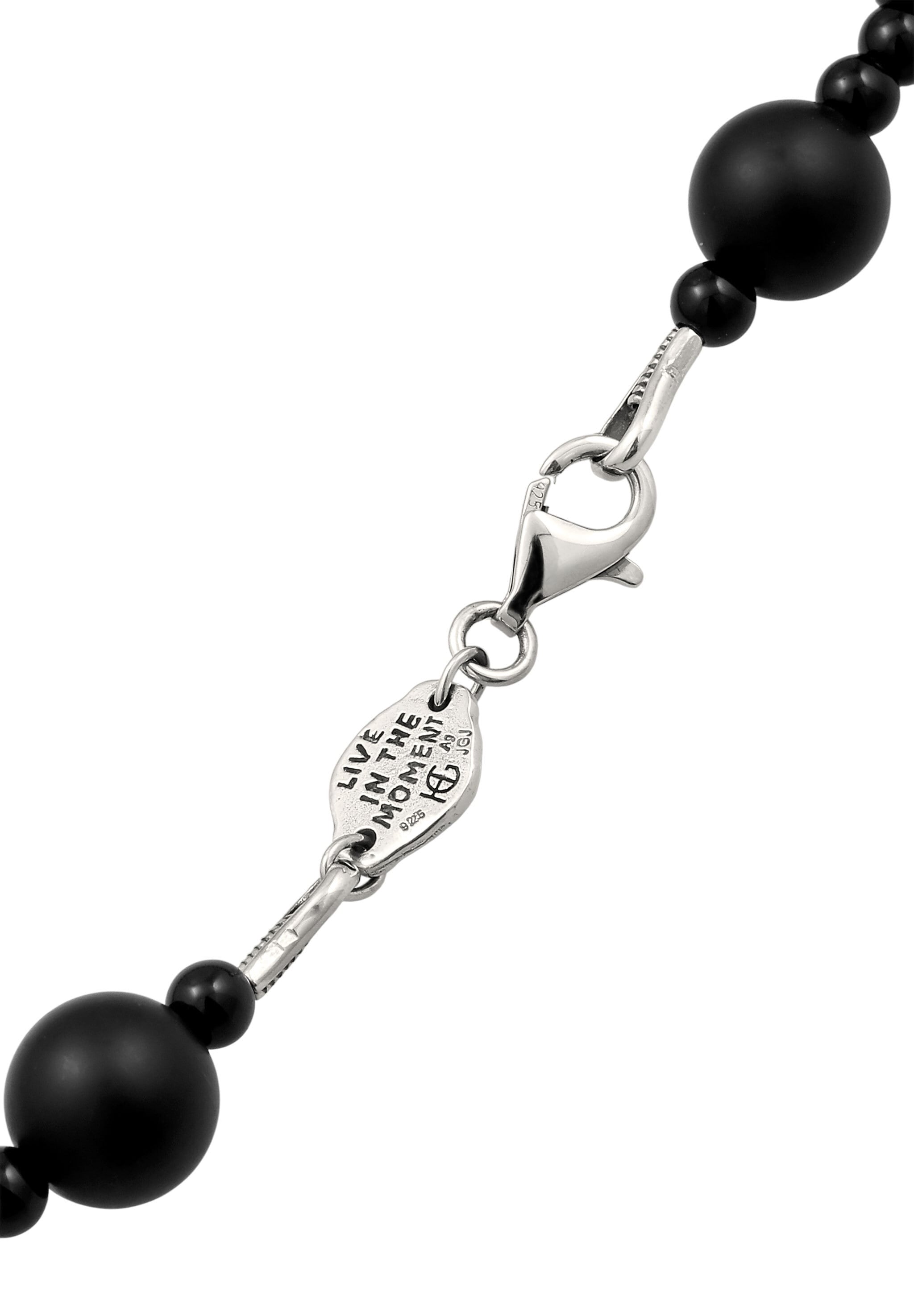 HAZE & GLORY Silberkette »Halskette Onyx Schwarz 925 Sterling Silber«