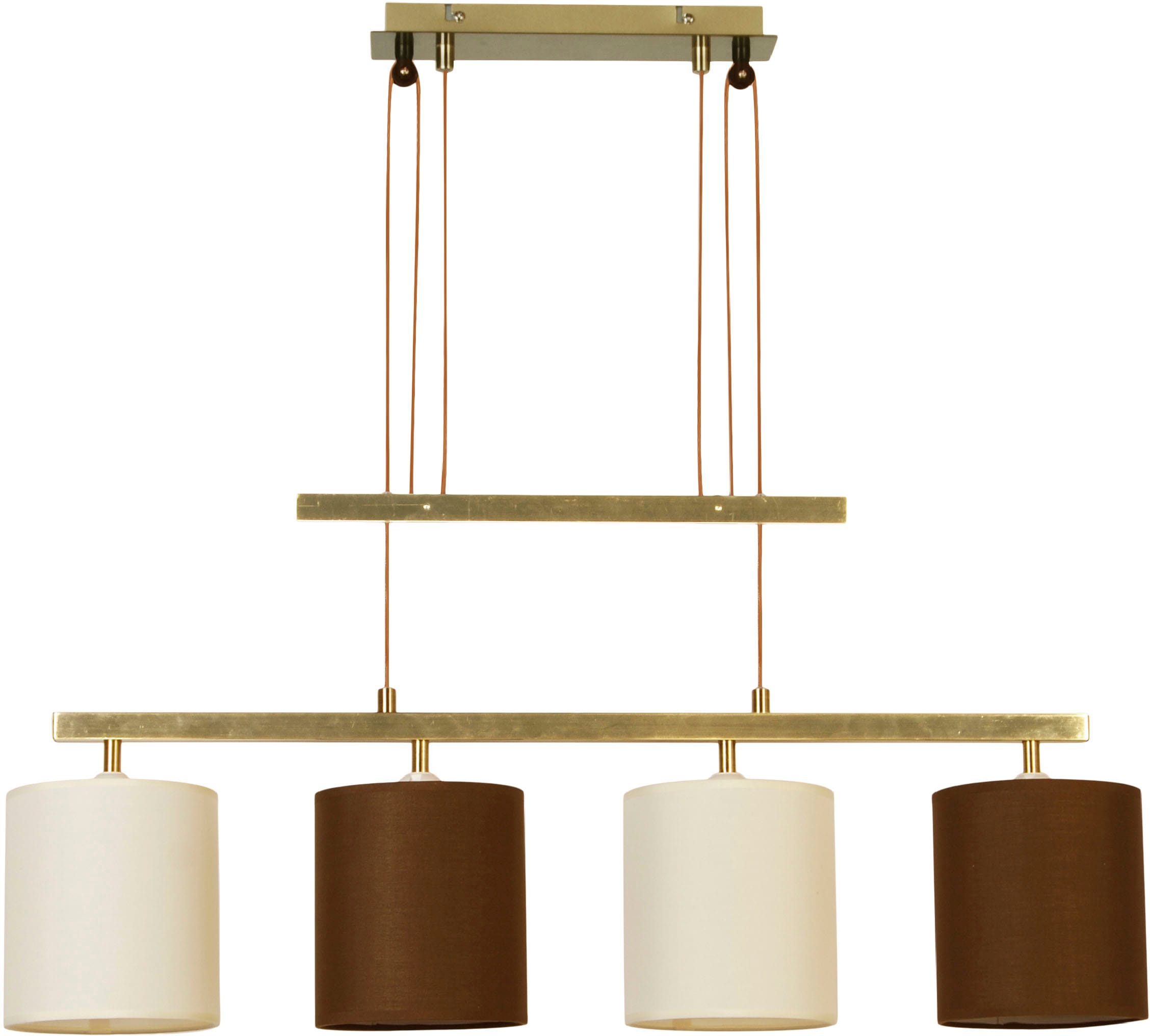 näve Pendelleuchte »Tilde«, 4 flammig, Leuchtmittel E27 | ohne Leuchtmittel, verstellbar, Stahl/Textil, Höhe: 116cm, exkl. 4x E27 max. 40W