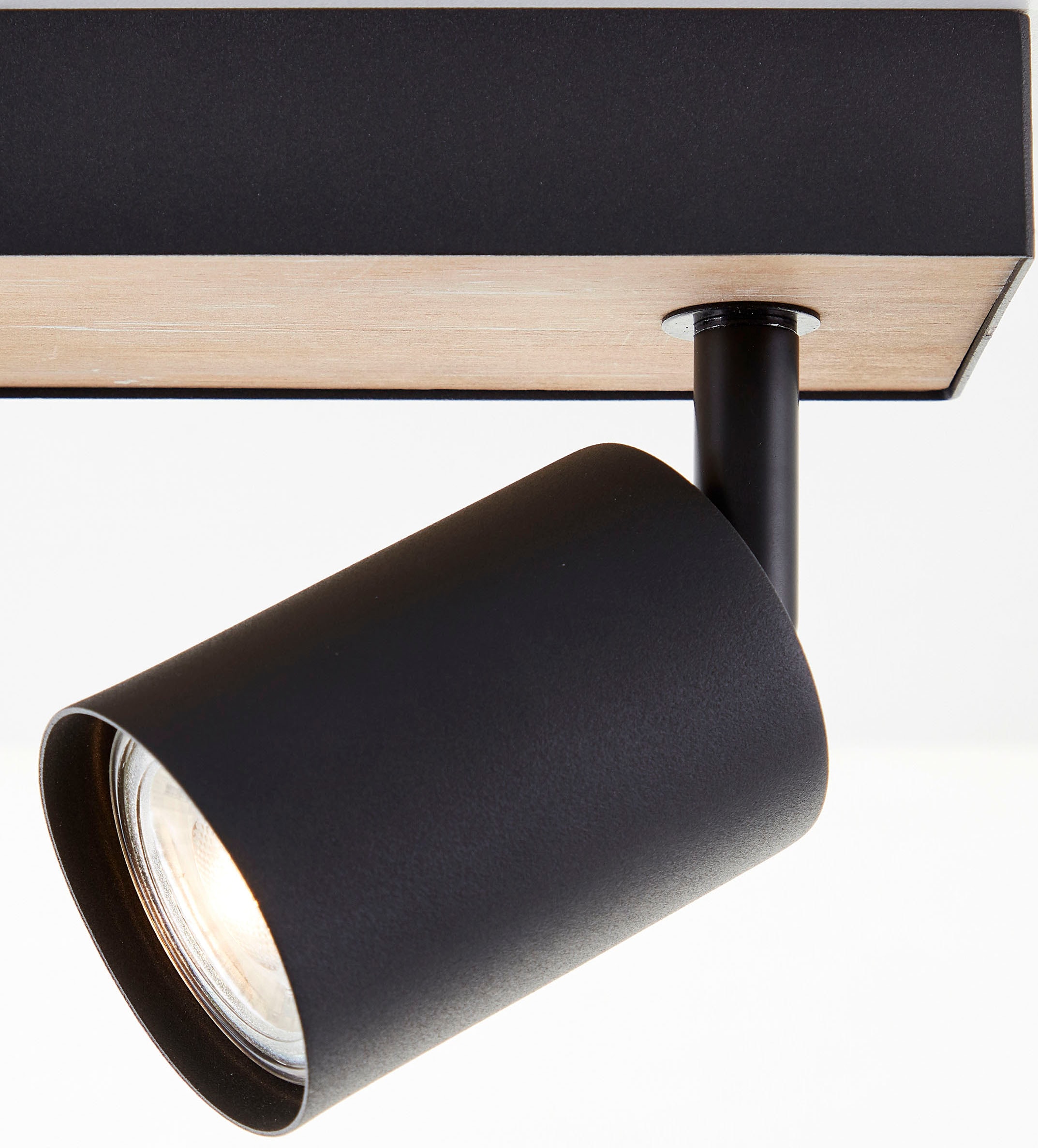 Brilliant Deckenstrahler »Jello Wood«, 3 flammig, Leuchtmittel GU10 | LED wechselbar, Spotbalken schwenkbar, 15x42x8 cm, GU10, 345lm, 3000K, Metall/Holz