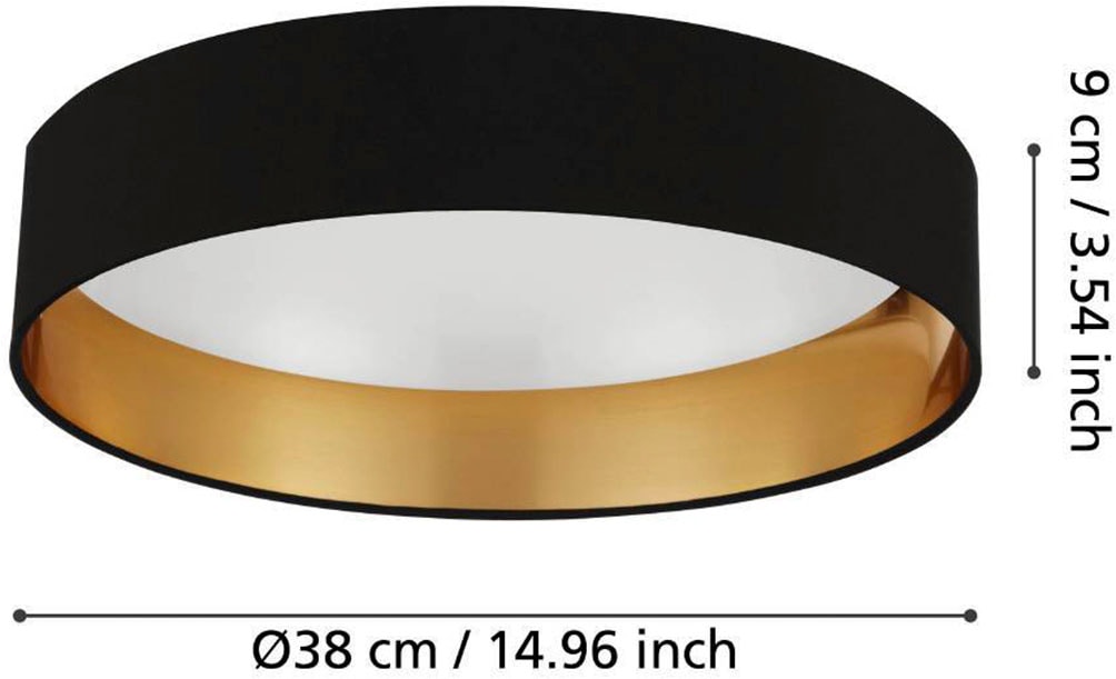 EGLO LED Deckenleuchte »Maserlo«, 1 flammig, Leuchtmittel LED-Modul | LED fest integriert, Stofflampe Maserlo2 Ø38 x H9 cm, LED-Platine, Textilschirm