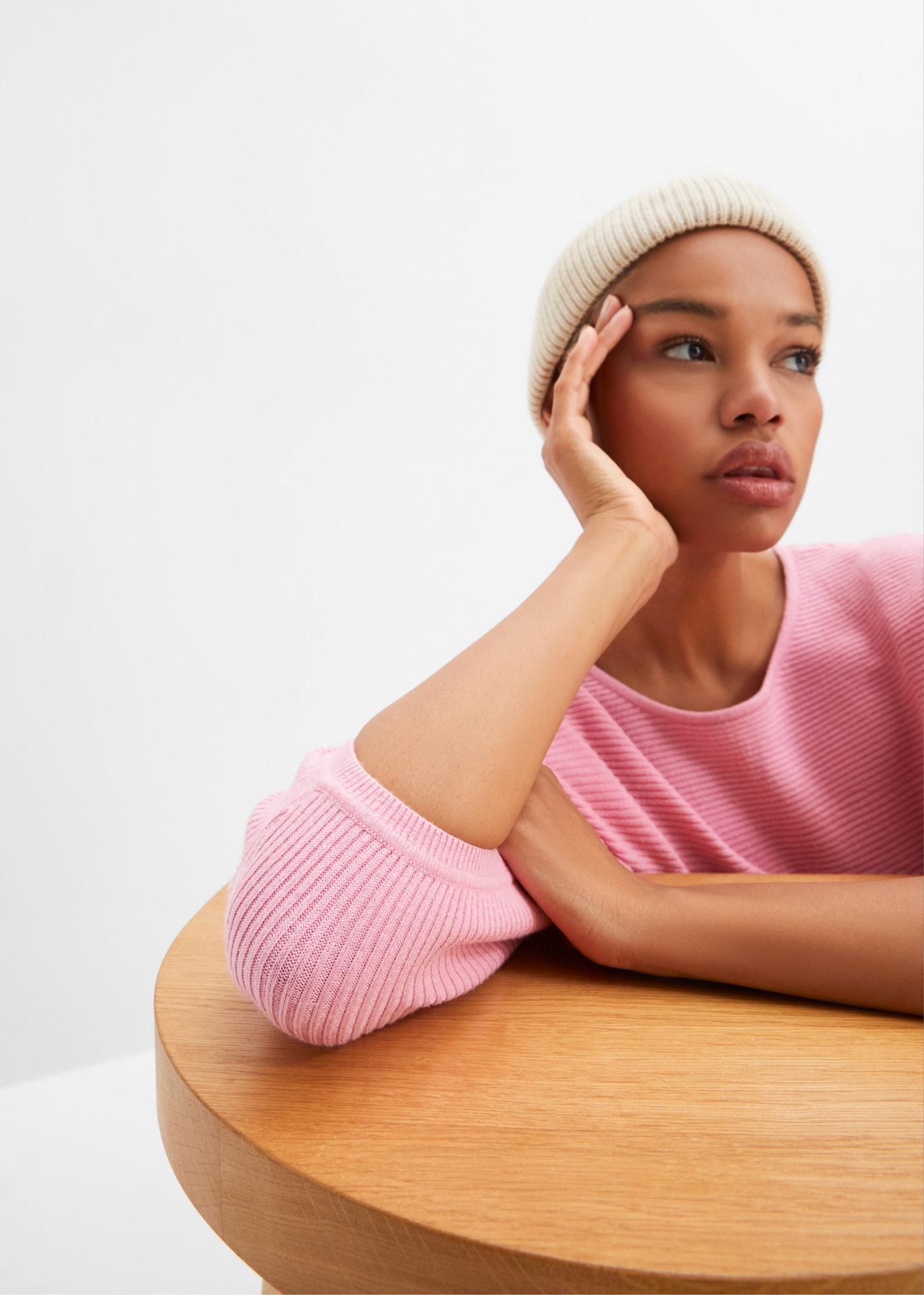 bonprix Strickpullover 1 aus Viskose, mit Rippstruktur, halber Fledermausarm