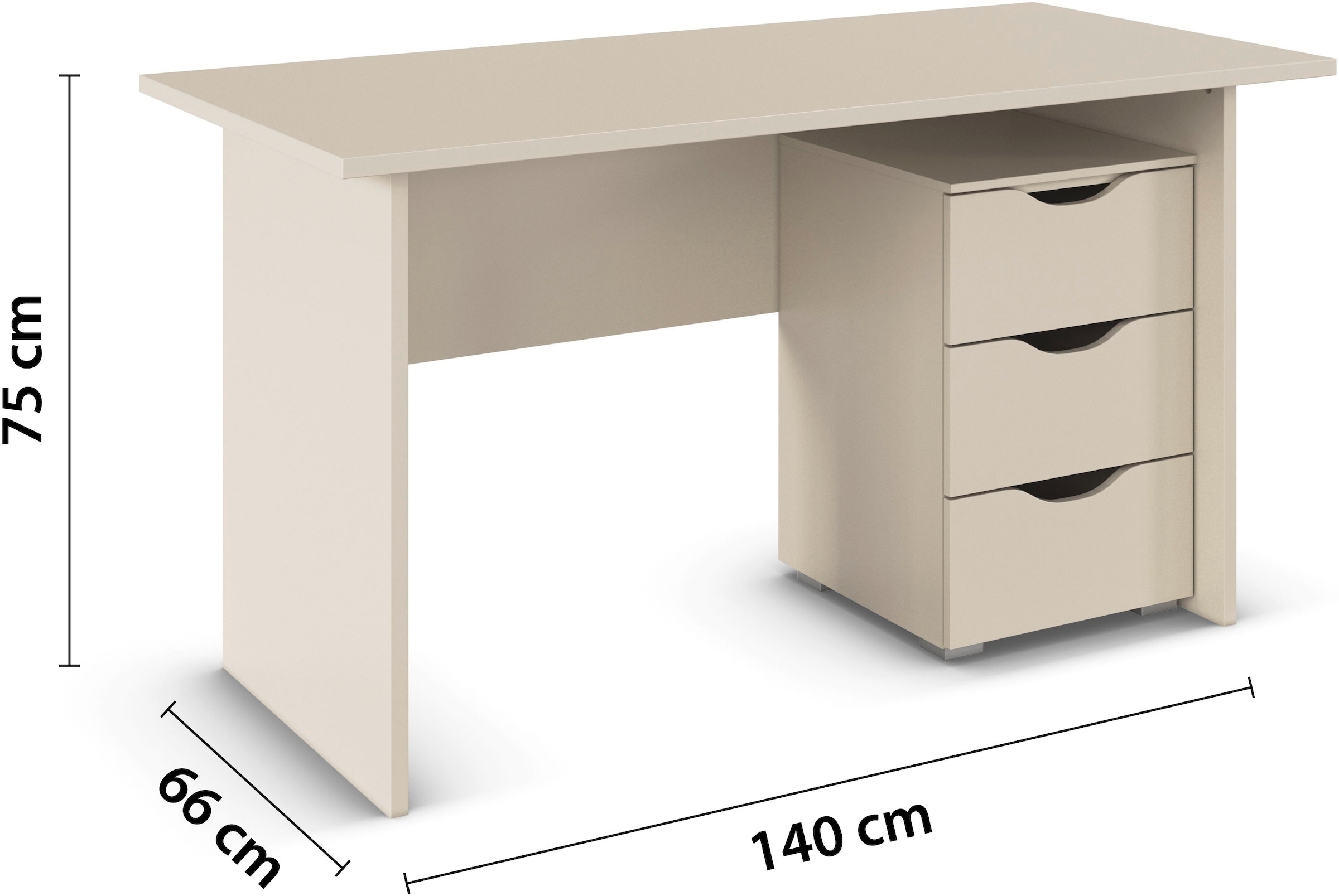 rauch Schreibtisch »Stauraum Kinderschreibtisch Jugendschreibtisch Landhausstil MARLENE«, (Breite 140 cm), mit 3 geräumigen Schubladen und Soft-Close-Funktion MADE IN GERMANY