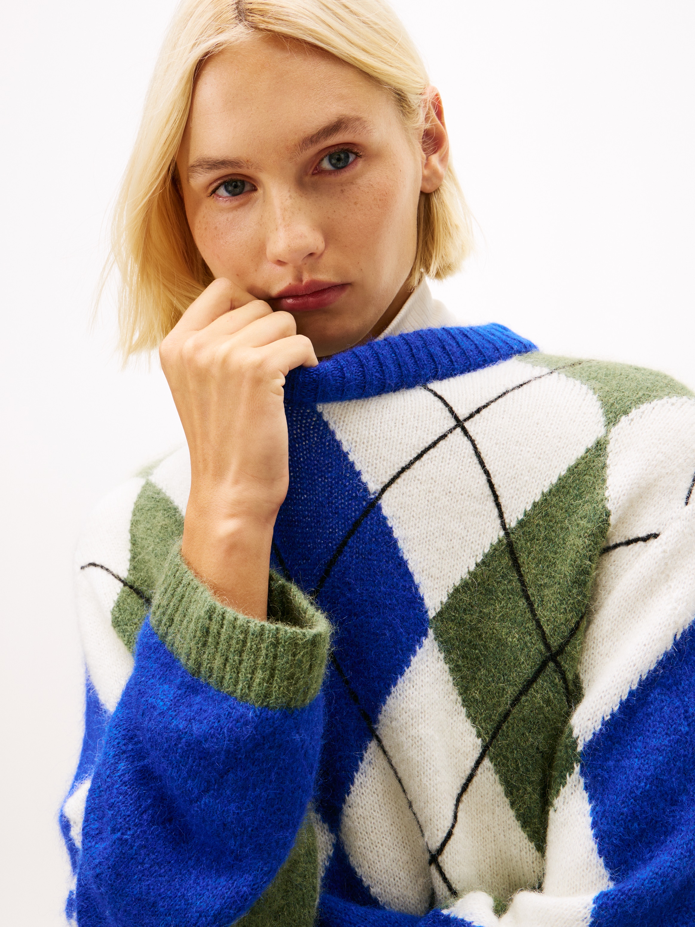 Tommy Hilfiger Strickpullover »ALPACA BLEND ARGYLE C-NK LS SWT«