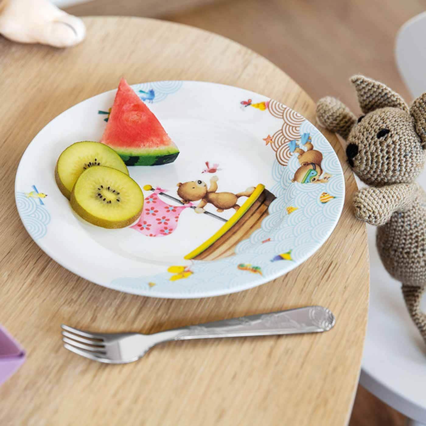 Villeroy & Boch Kindergeschirr-Set »Kindergeschirr Happy as a Bear 3er Set bunt« Spülmaschinenfest, Mikrowellensicher