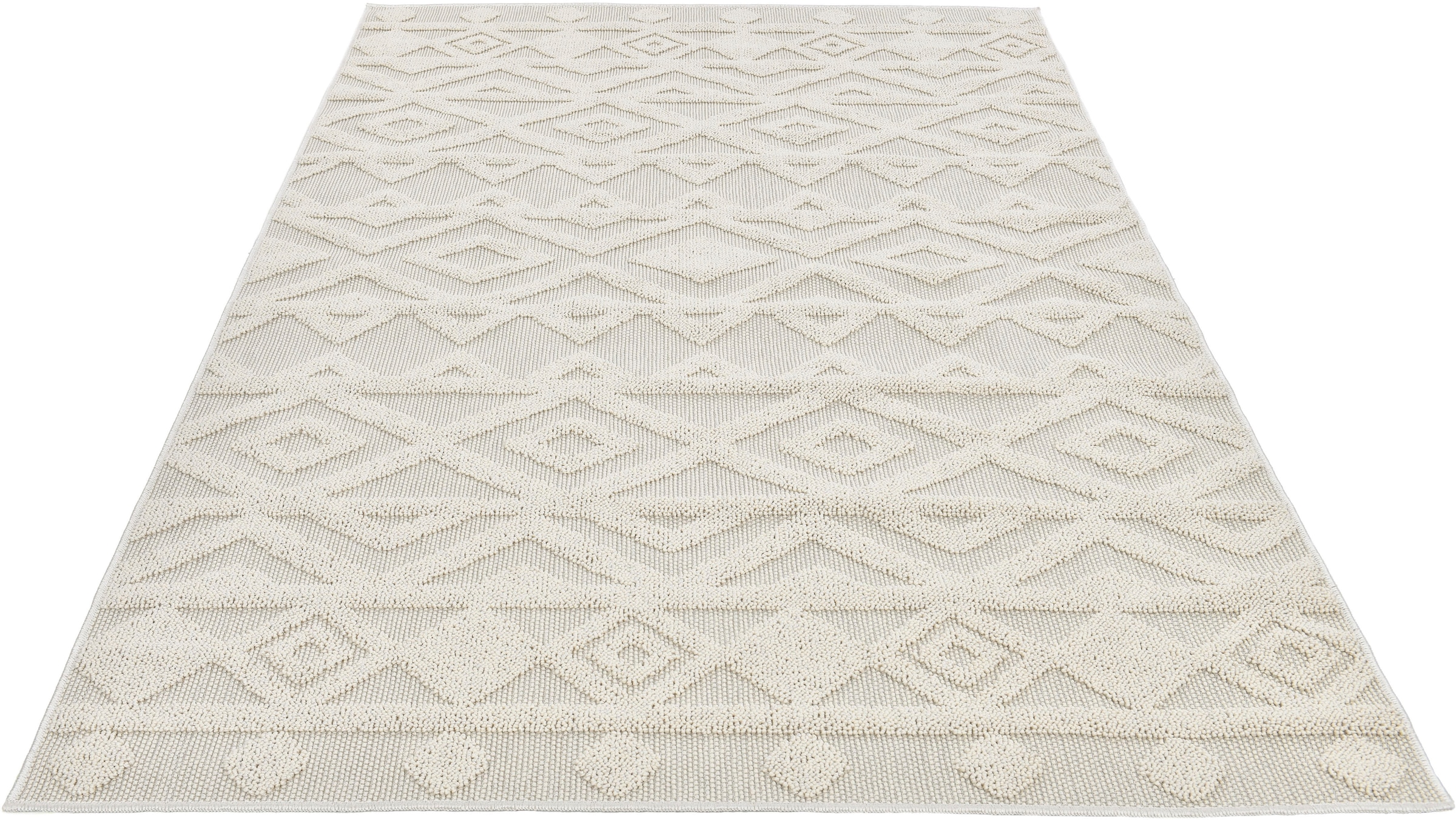 LeGer Home by Lena Gercke Teppich »Askja Outdoor«, rechteckig, 12 mm Höhe, Hoch-Tief Effekt, Teppich im Boho Stil, Outdoor geeignet, Camping