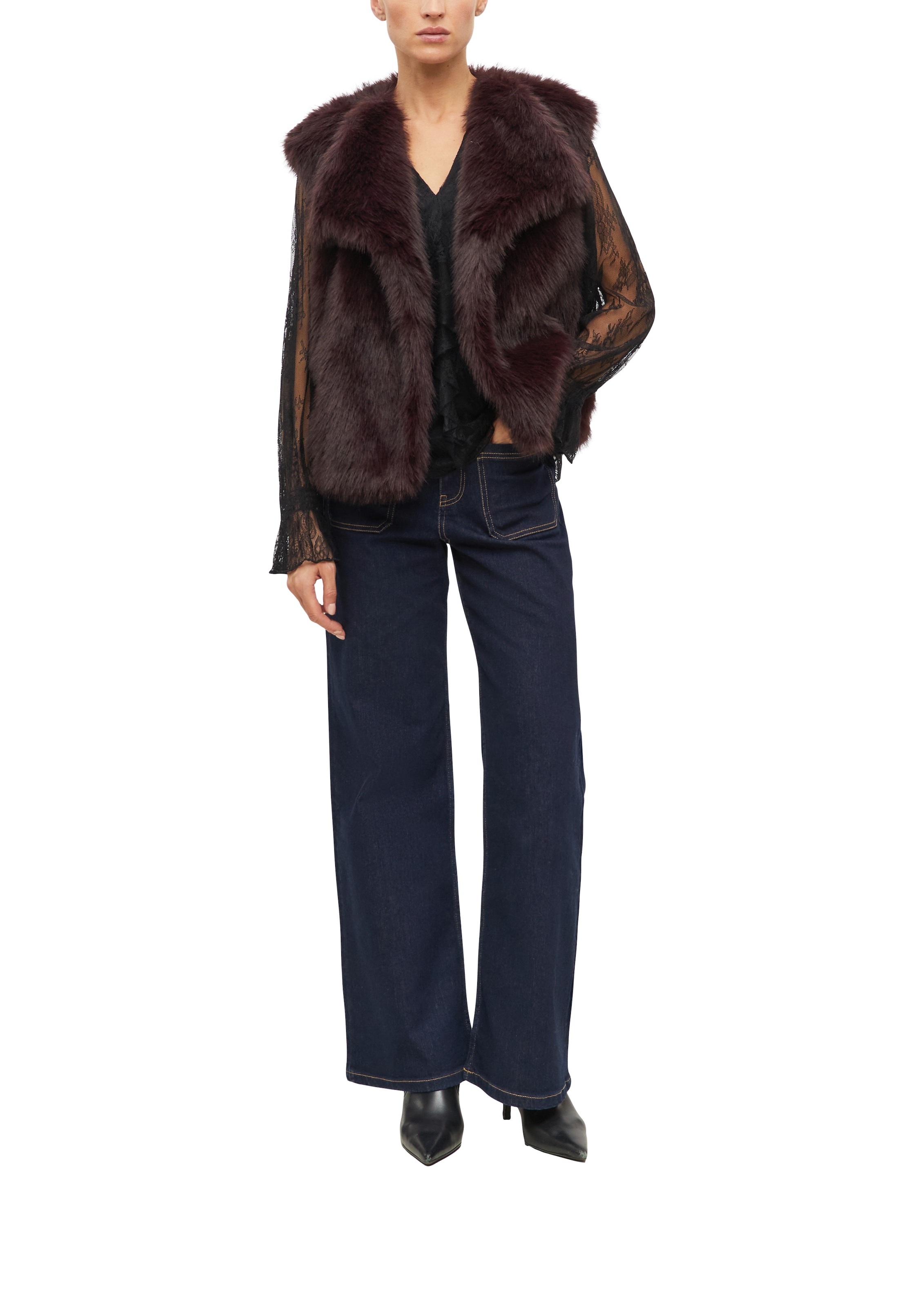 s.Oliver BLACK LABEL Fellimitatweste aus Fake Fur