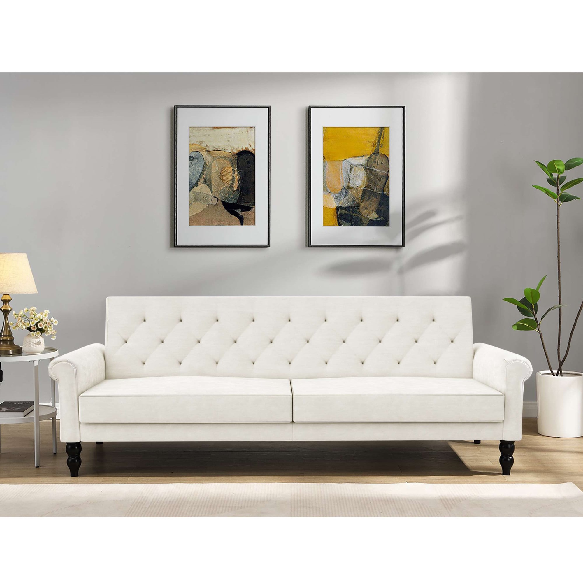 Dorel Home 3-Sitzer »Tyne«, Schlafsofa 222 cm, Bettfunktion (110/190cm), pflegeleichter Velours