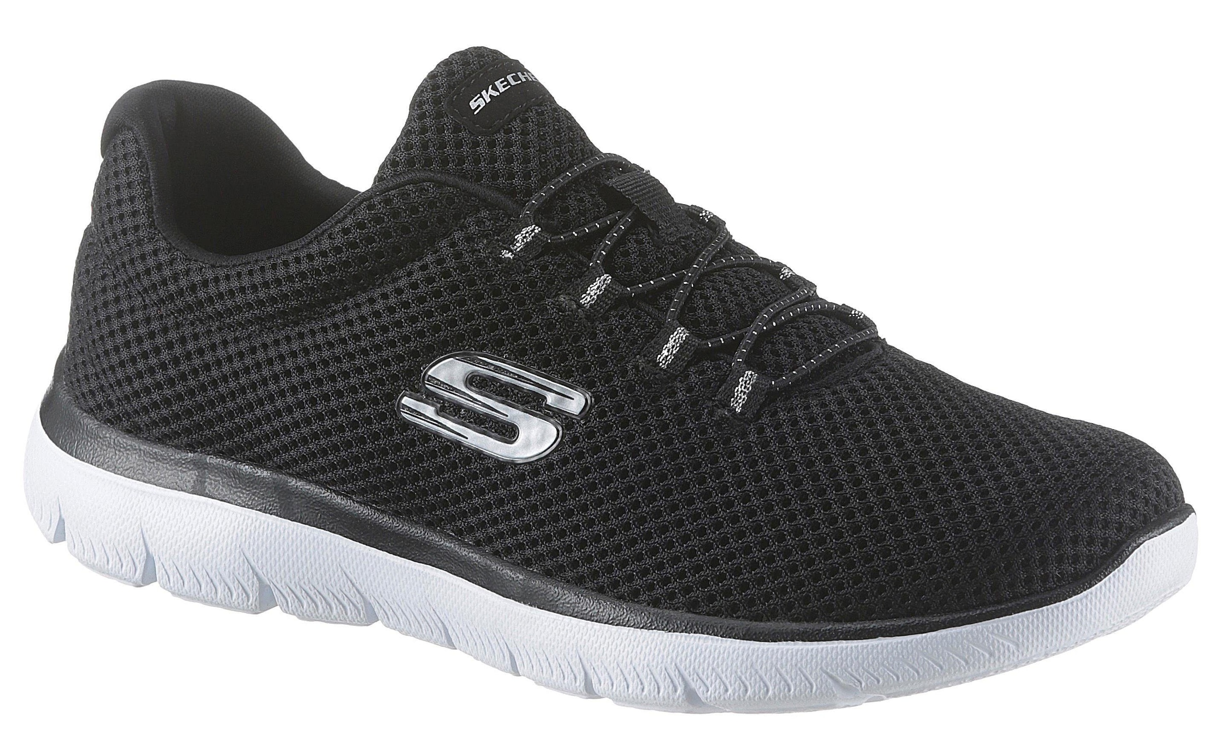 Mens Skechers Summits Mesh Slip On Bungee Charcoal, 41% OFF