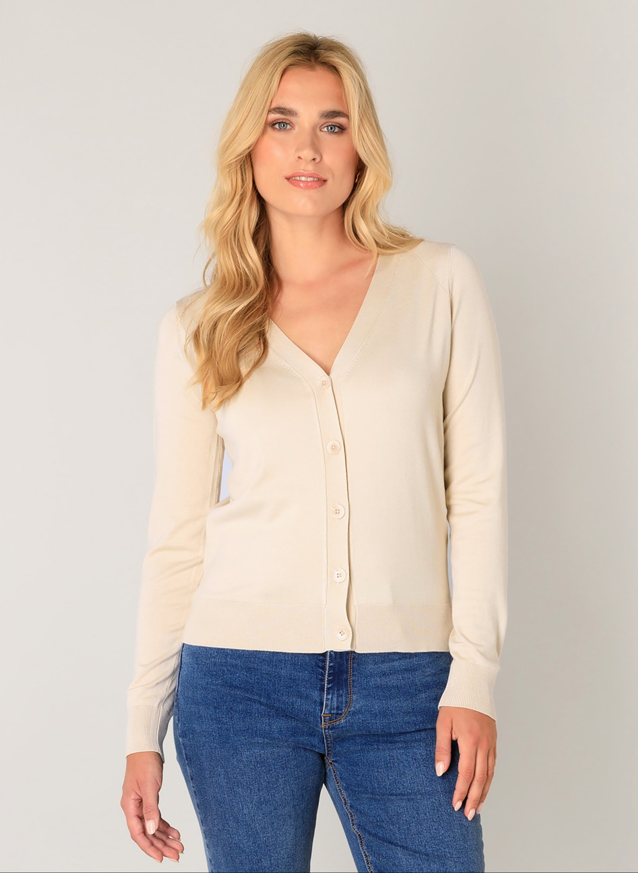 Base Level Strickjacke »Yvon« mit V-Ausschnitt