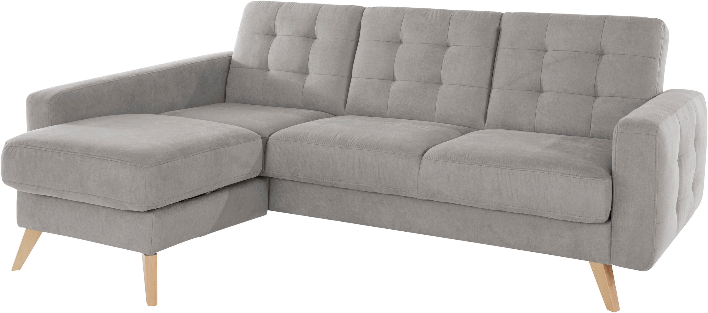 exxpo - sofa fashion Ecksofa »Nappa, kompakt und komfortabel, bequem, zeitloses Design, L-Form« tolle Detailverarbeitung, inkl. Bettfunktion und Bettkasten