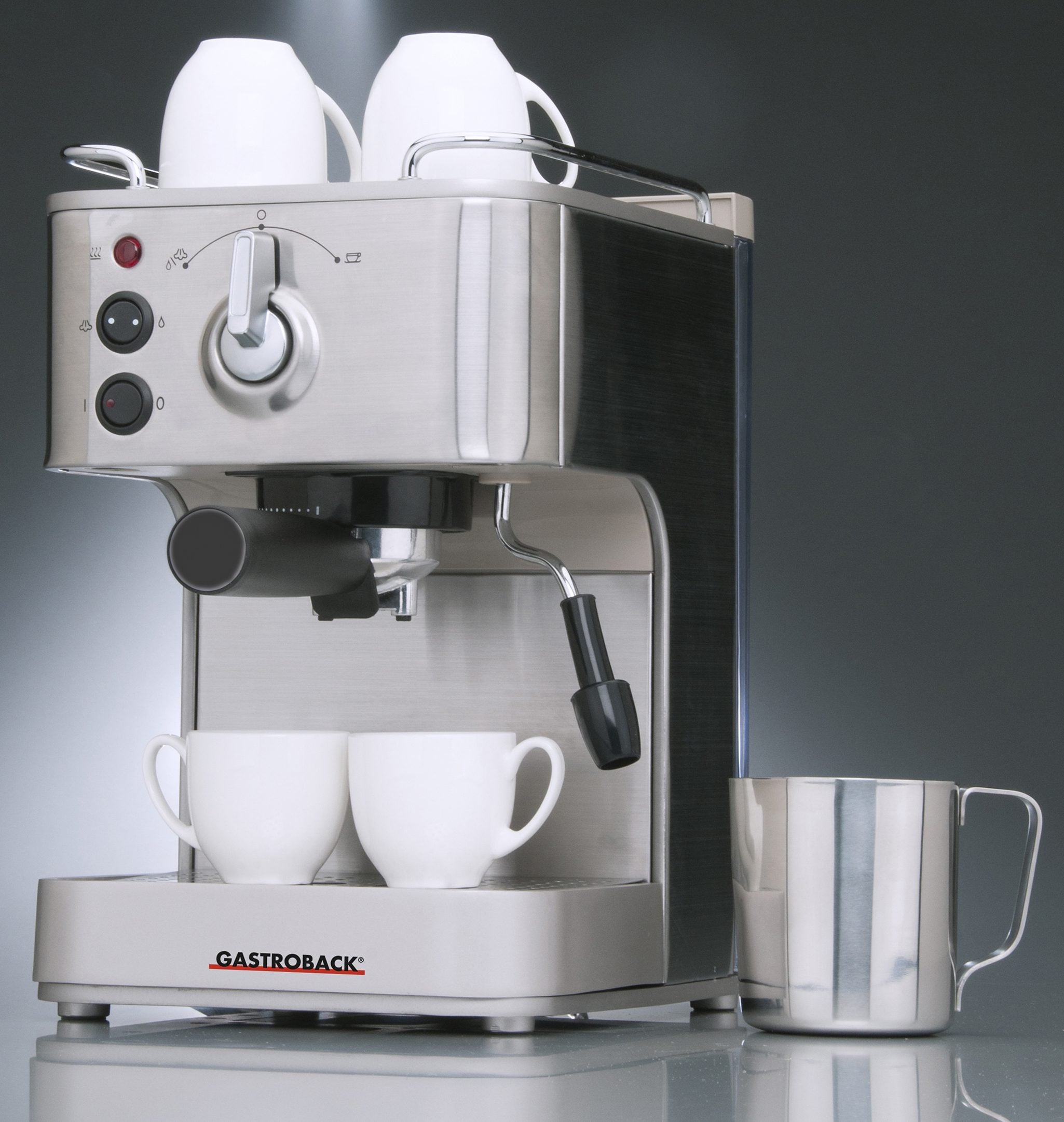 Gastroback Espressomaschine »Design Espresso Plus 42606« Siebträger, auch für Espressopads geeignet, inkl. Milchkännchen