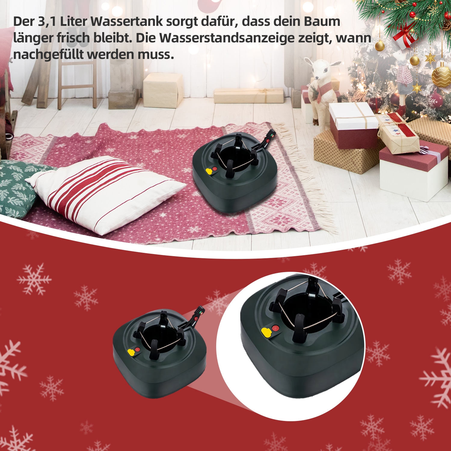 SHX Christbaumständer »Christbaumständer 3-13 cm«, Fußhebel-Funktion, Wassertank