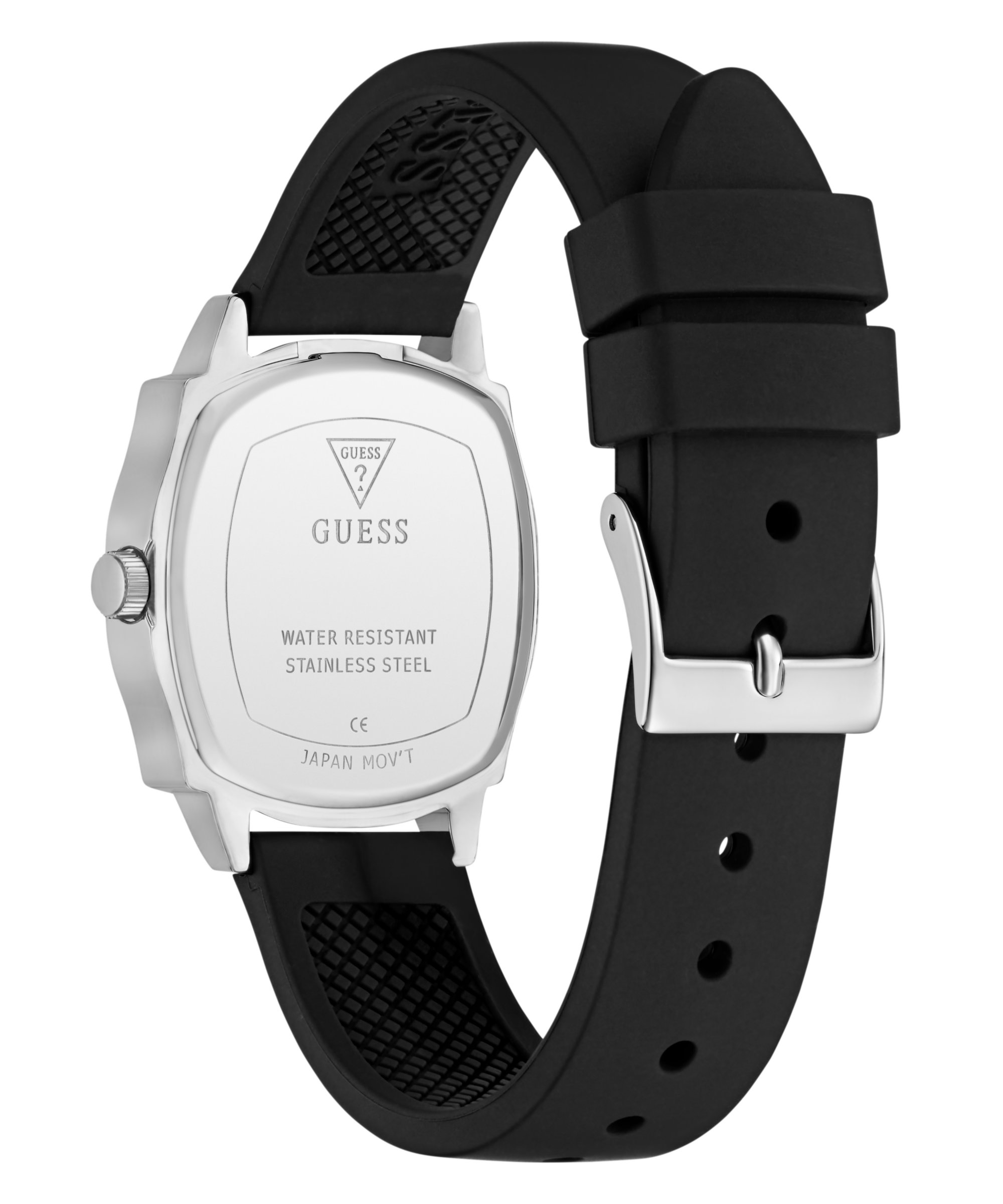 Guess Quarzuhr »LIV« Armbanduhr, Damenuhr, Silikonarmband, Kristallsteine