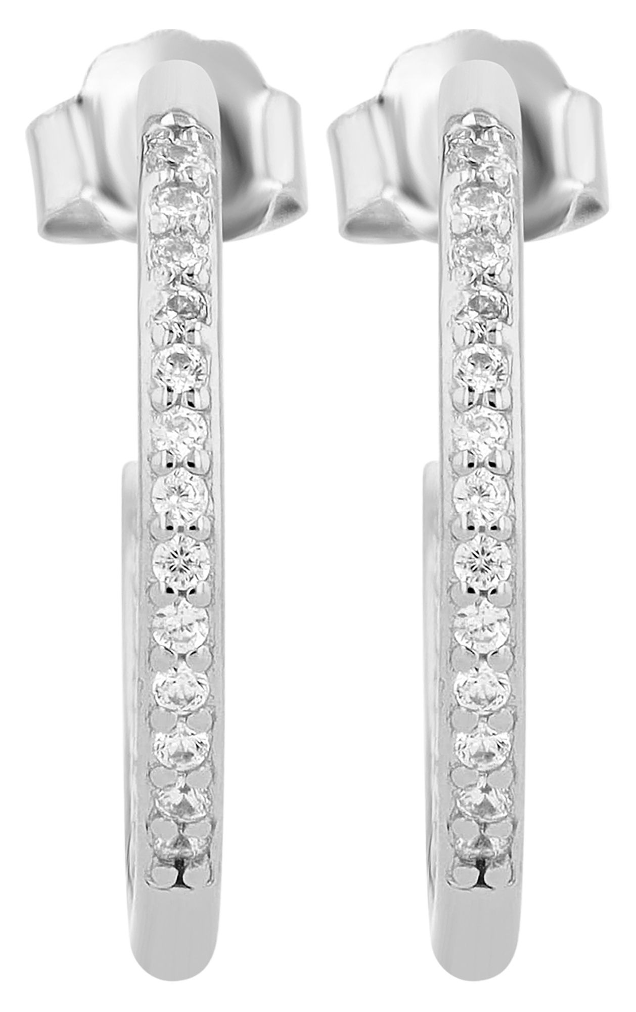 Adelia´s Paar Creolen »Damen Ohrringe ¿ Creole aus 925 Silber mit Zirkonia«