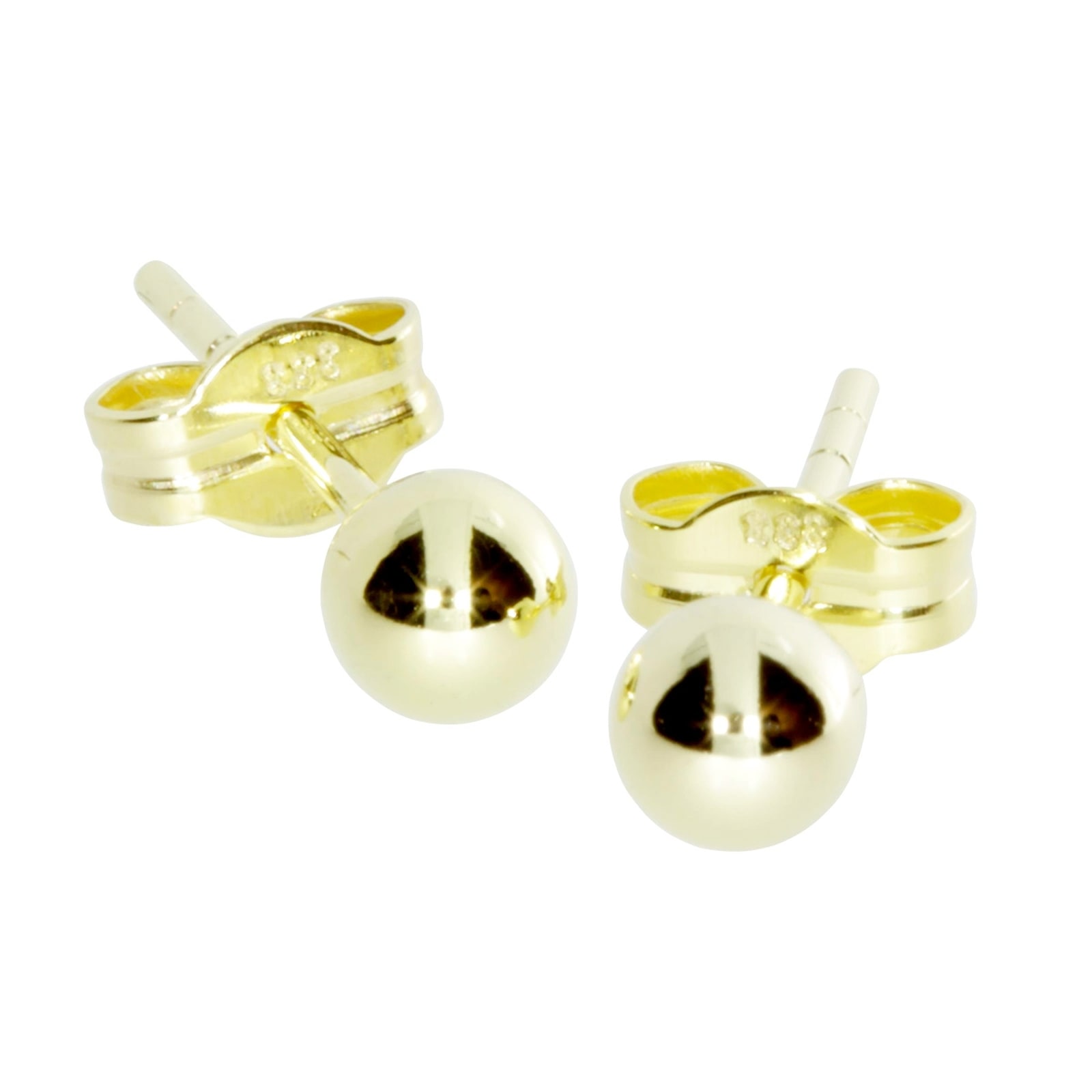 OSTSEE-SCHMUCK Paar Ohrstecker »- Kugel 4 mm - Gold 333/000 -,«