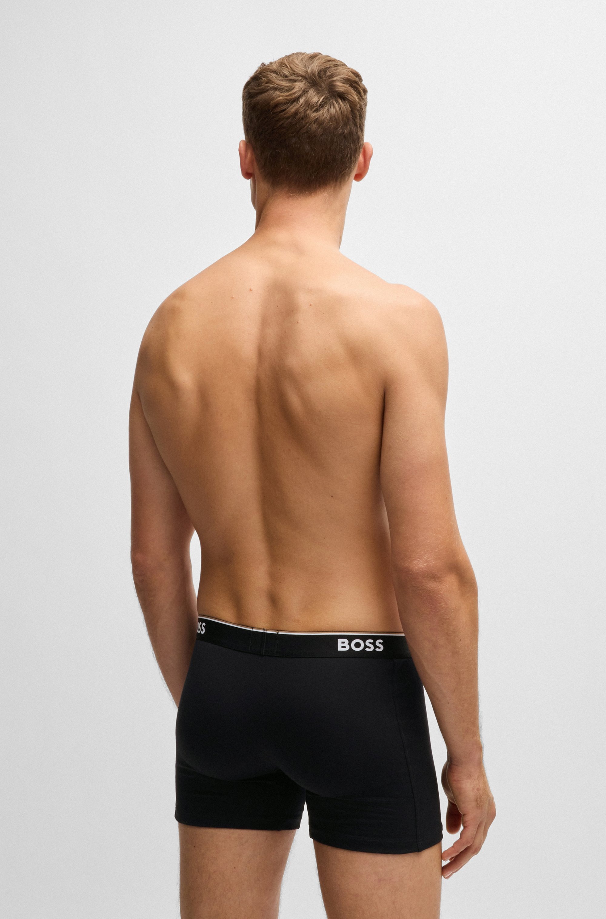 BOSS Langer Boxer »Brief 3 PACK«, mit farblich passendem Webbund