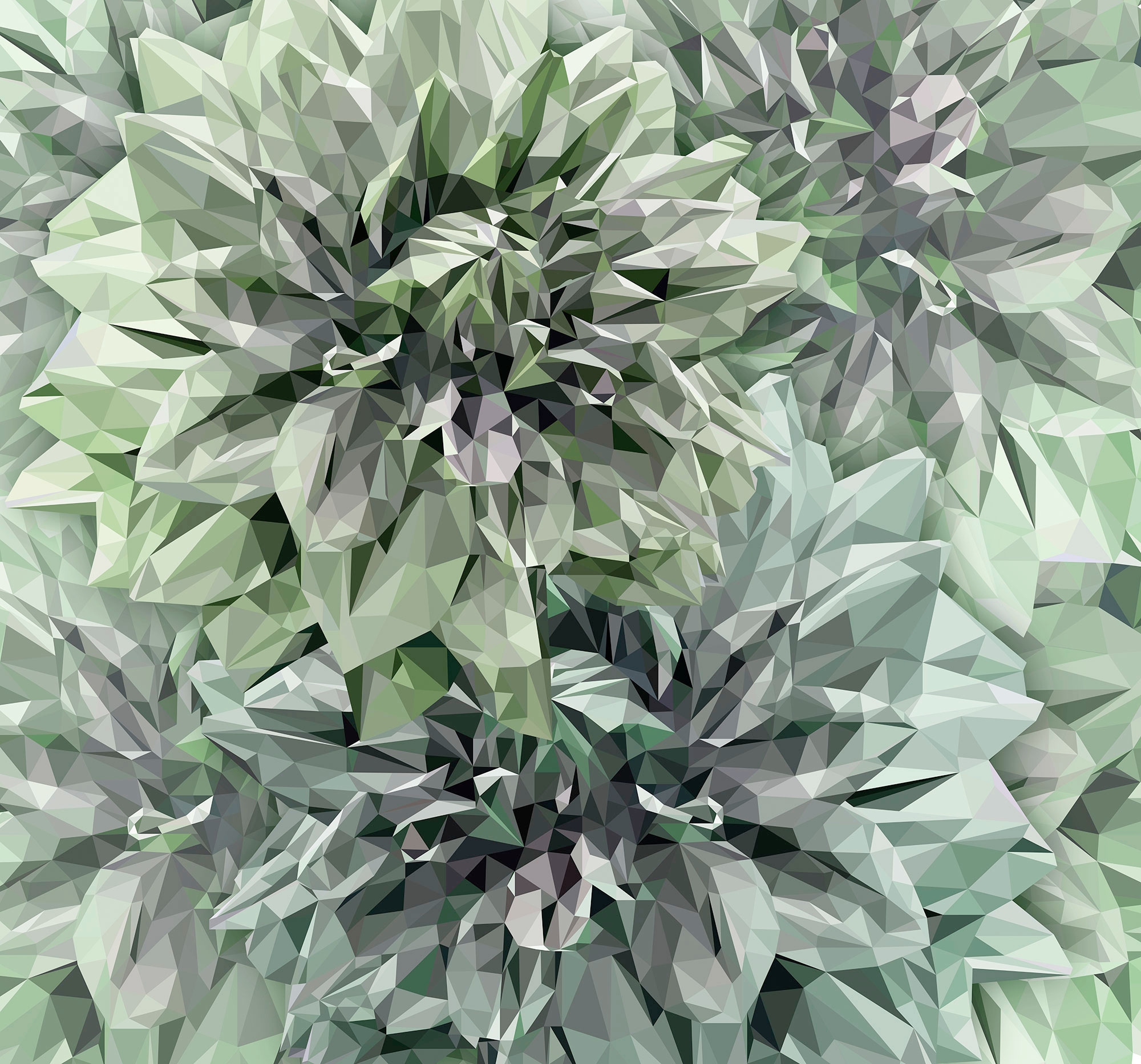 Vliestapete »Emerald Flowers«, 300x280 cm (Breite x Höhe)