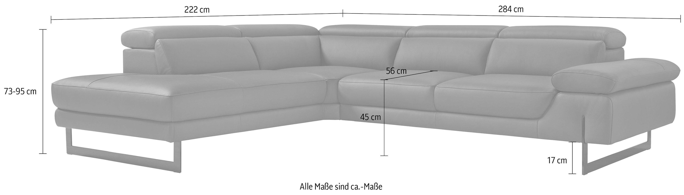 Egoitaliano Ecksofa »Queenie, extravagantes Sofa mit erstklassigem Sitzkomfort« mit verstellbarer Armlehne und Kopfteilen für Wohlfühlkomfort
