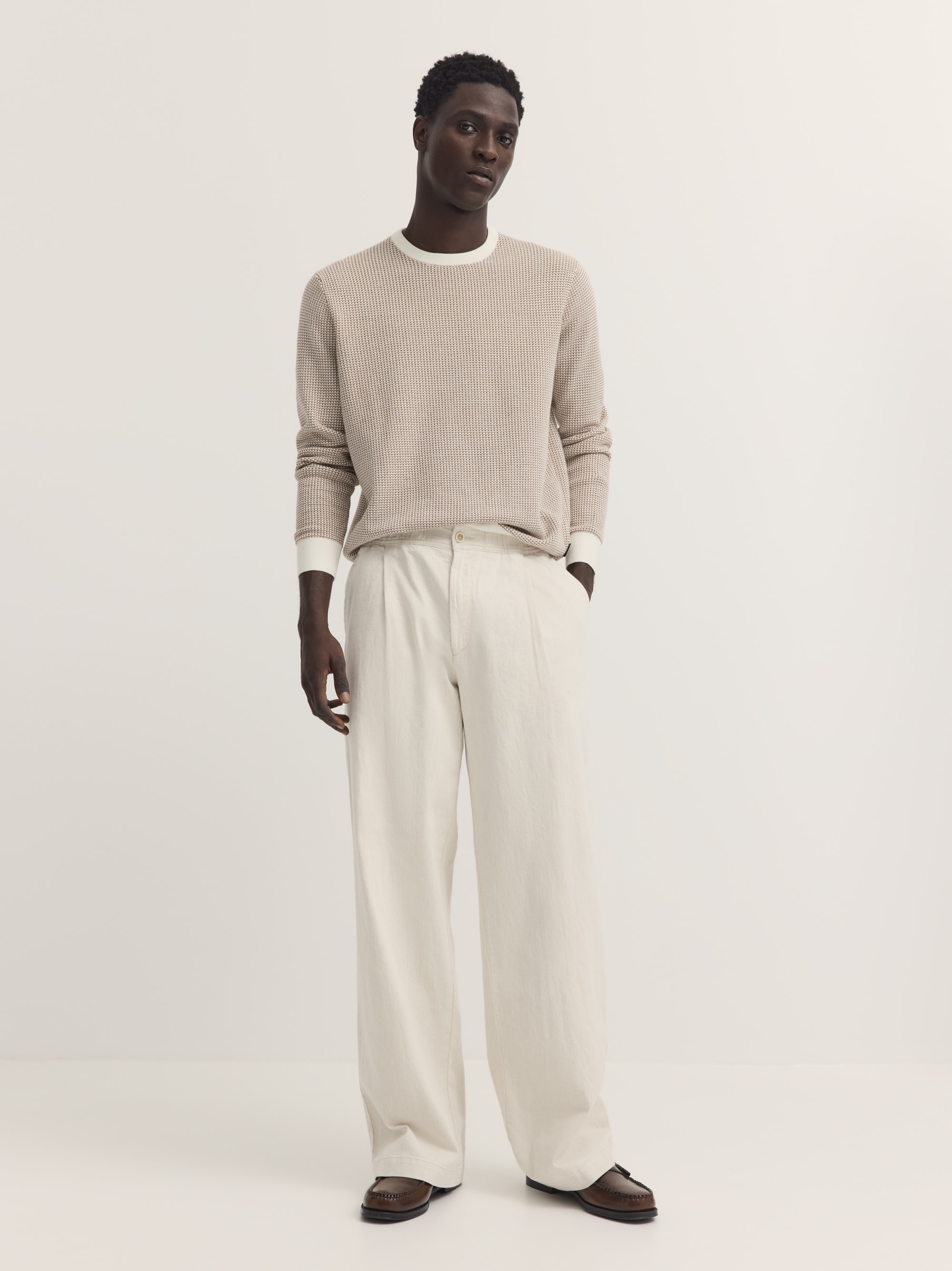 bugatti Bundfaltenhose »Loose Fit«  natural linen mix