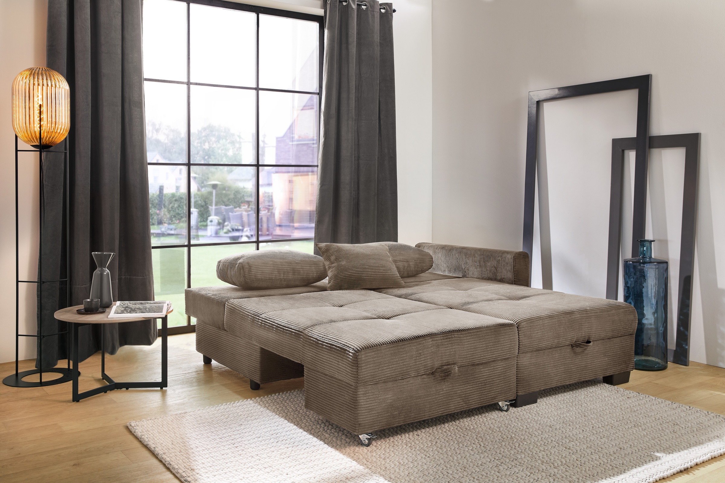 Jockenhöfer Gruppe Ecksofa »Fantasy, Dreh-Schwenk-Ottomane« inklusive Relax- und Schlaffunktion, Ottomane links/ rechts montierbar