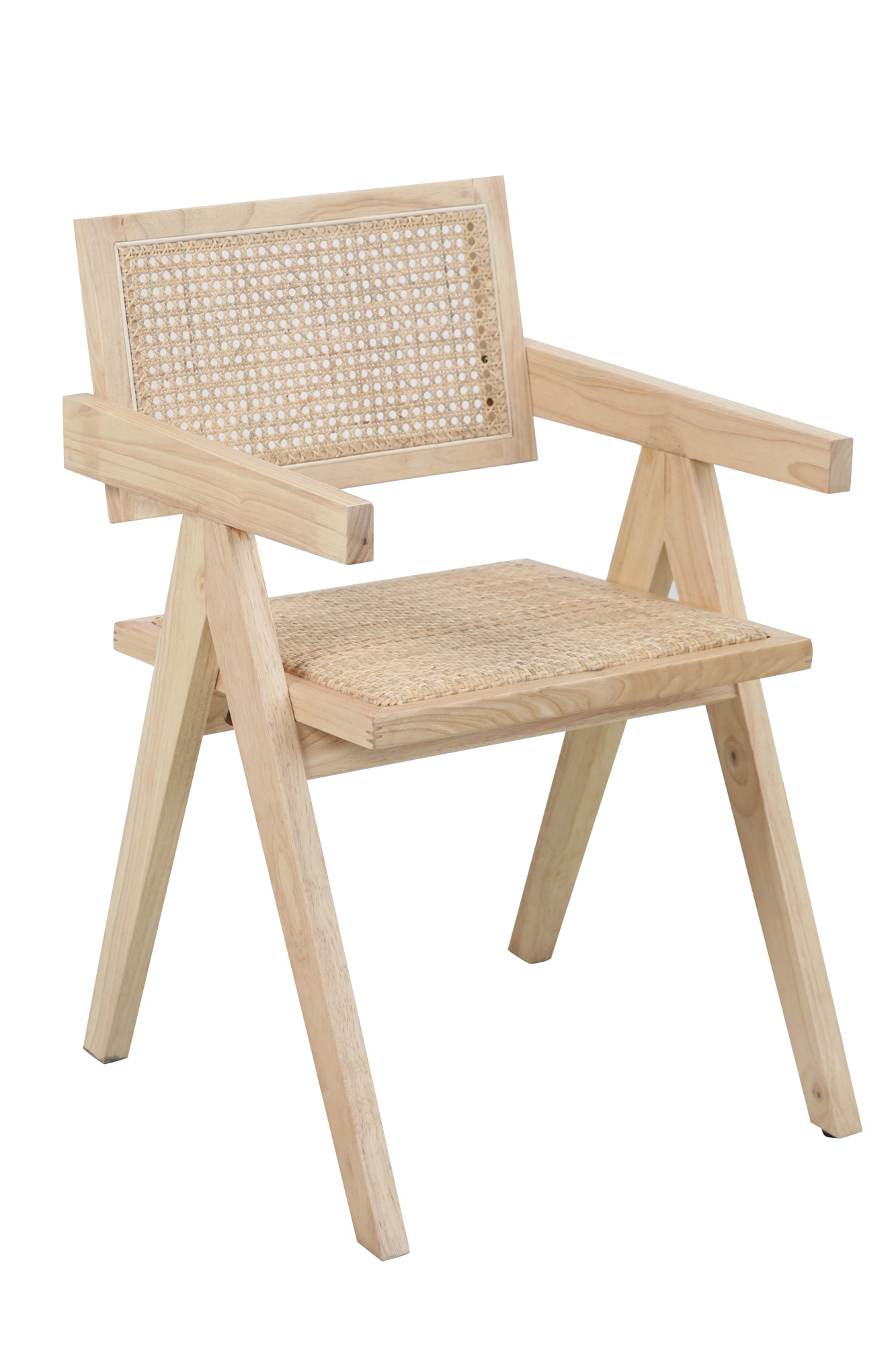 Armlehnstuhl, gepolsteter Sitz, Rücken und Sitz mit Rattan