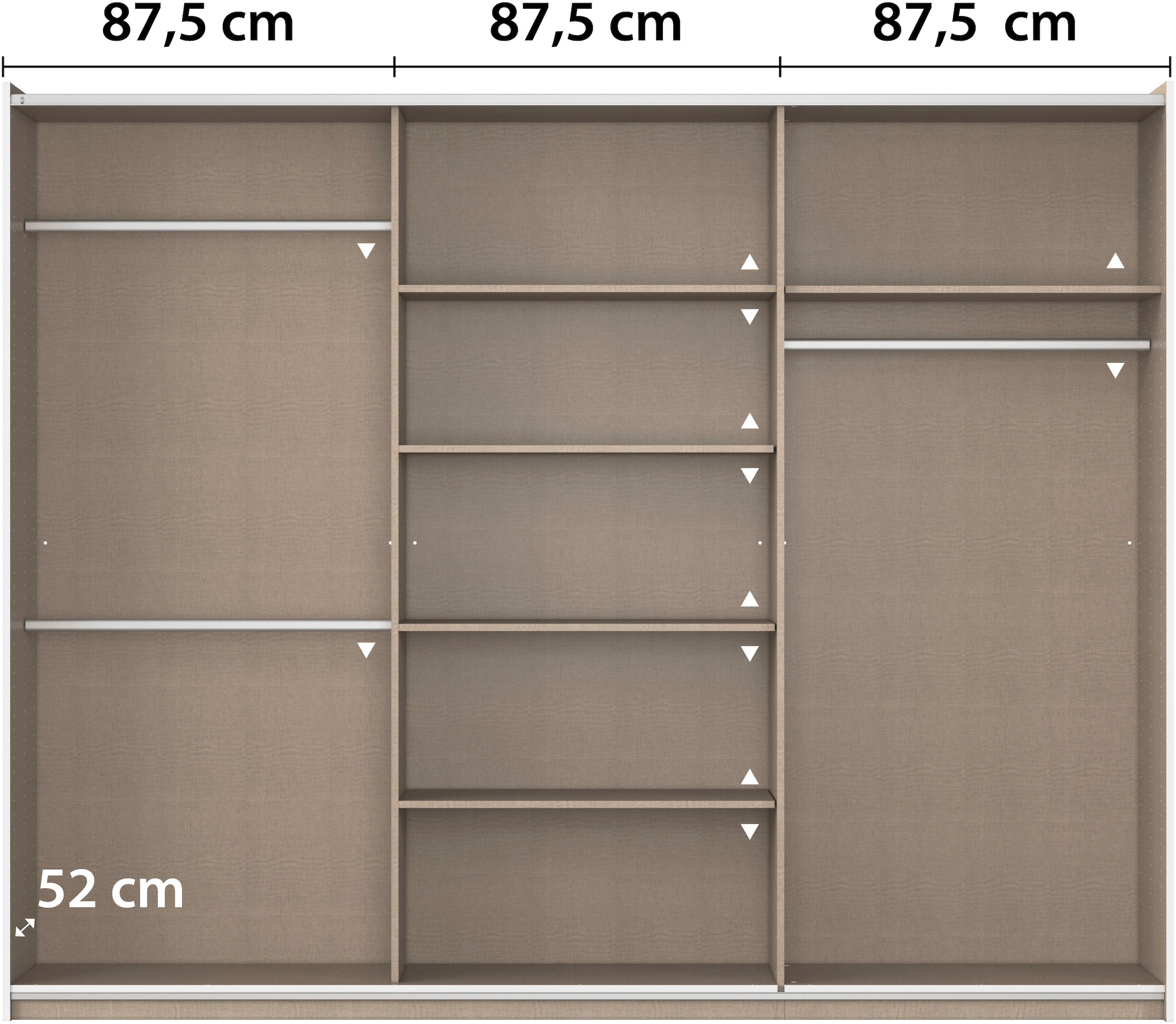 rauch Schwebetürenschrank »Kleiderschrank Schrank Garderobe TOPSELLER ASTANA OTTO´s CHOICE« 3 Ausstattungen BASIC/CLASSIC/PREMIUM, Breiten 175/218/261 cm,  mit 3 Spiegelelementen, Metallgriffleisten alufarbig MADE IN GERMANY