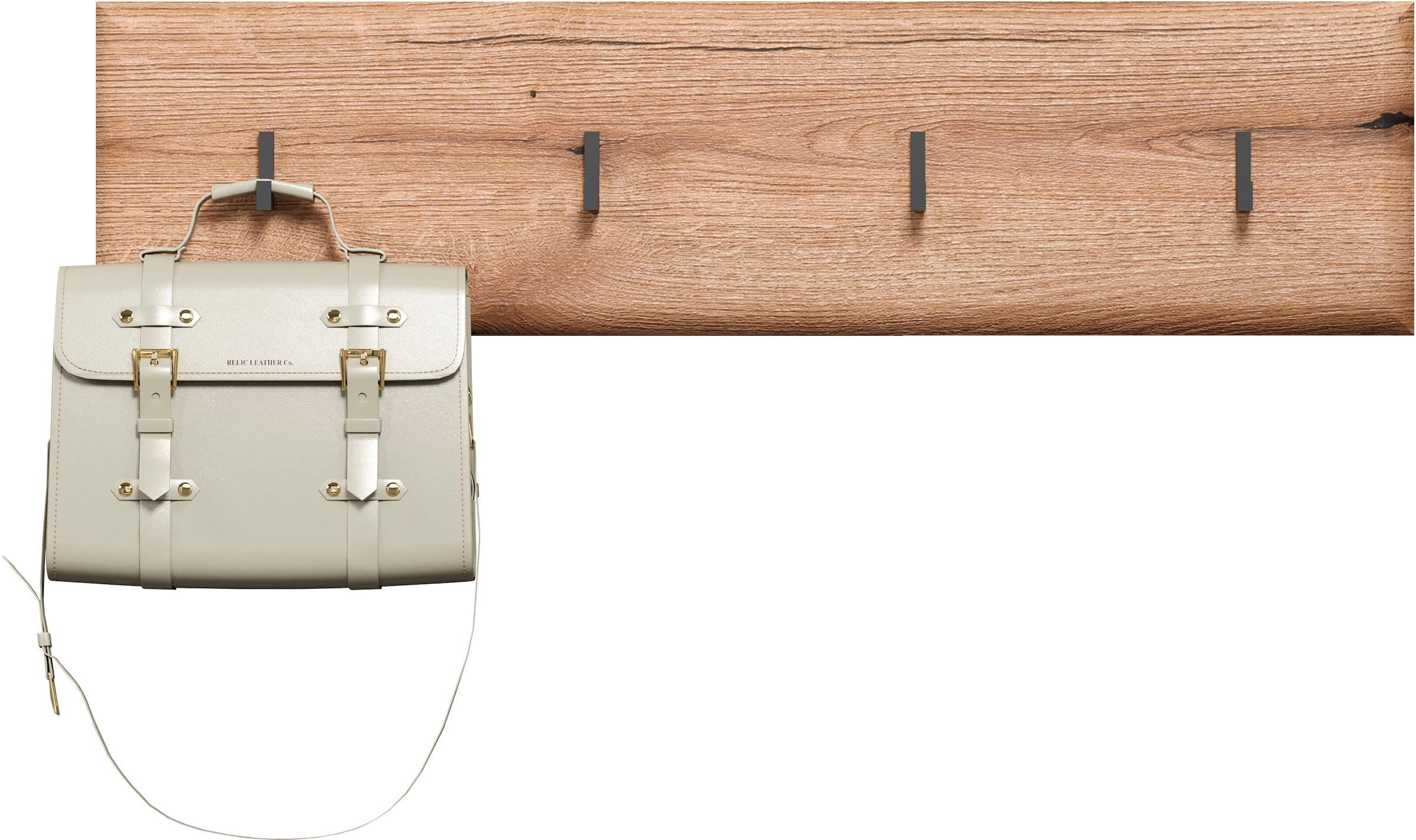 INOSIGN Wandboard »Graz«, (Packung, 1 St.), Maße (B/H/T in cm): (91/80/2) - Farbe: Weiß Hochglanz und Eiche