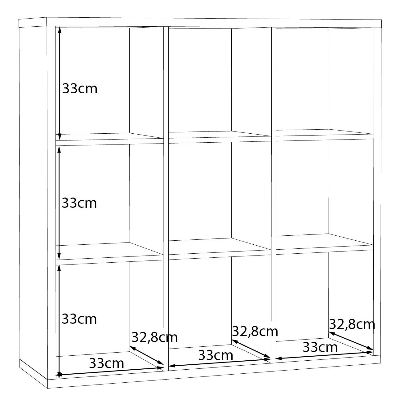 FORTE Standregal »Mauro« Fachgröße 33x33cm, 4 Fächer