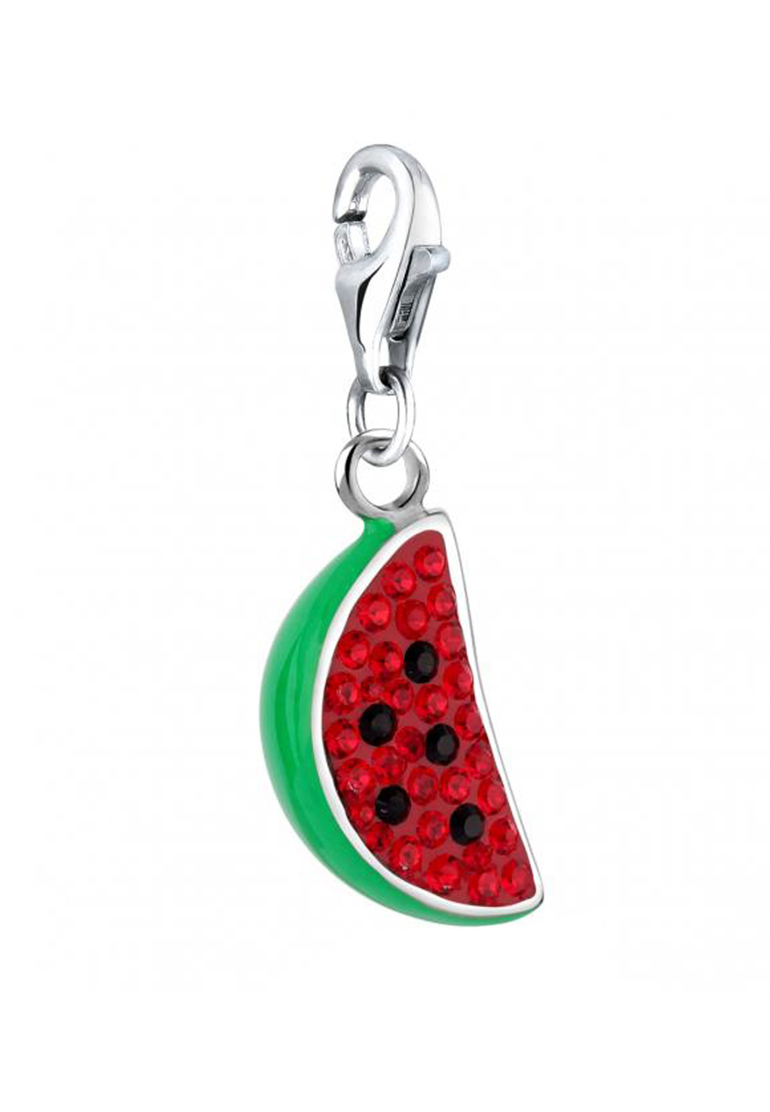 Nenalina Charm-Einhänger »Charm Melone Emaille Kristalle 925 Silber«
