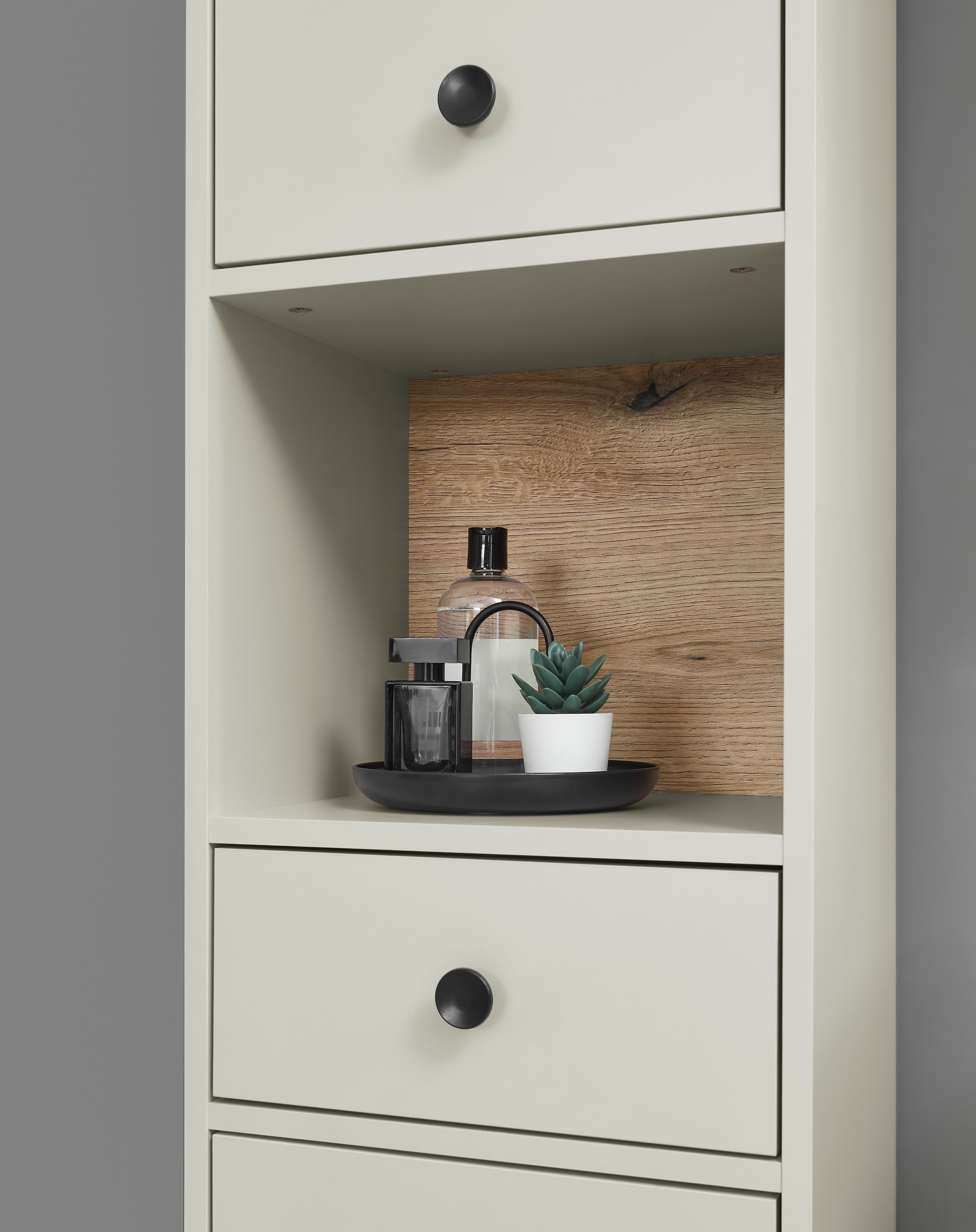 BASIC by Balculina Hochschrank »Linea« 1 Stk. tlg. Breite 60cm, U-Profil Füße, Unterflurauszug