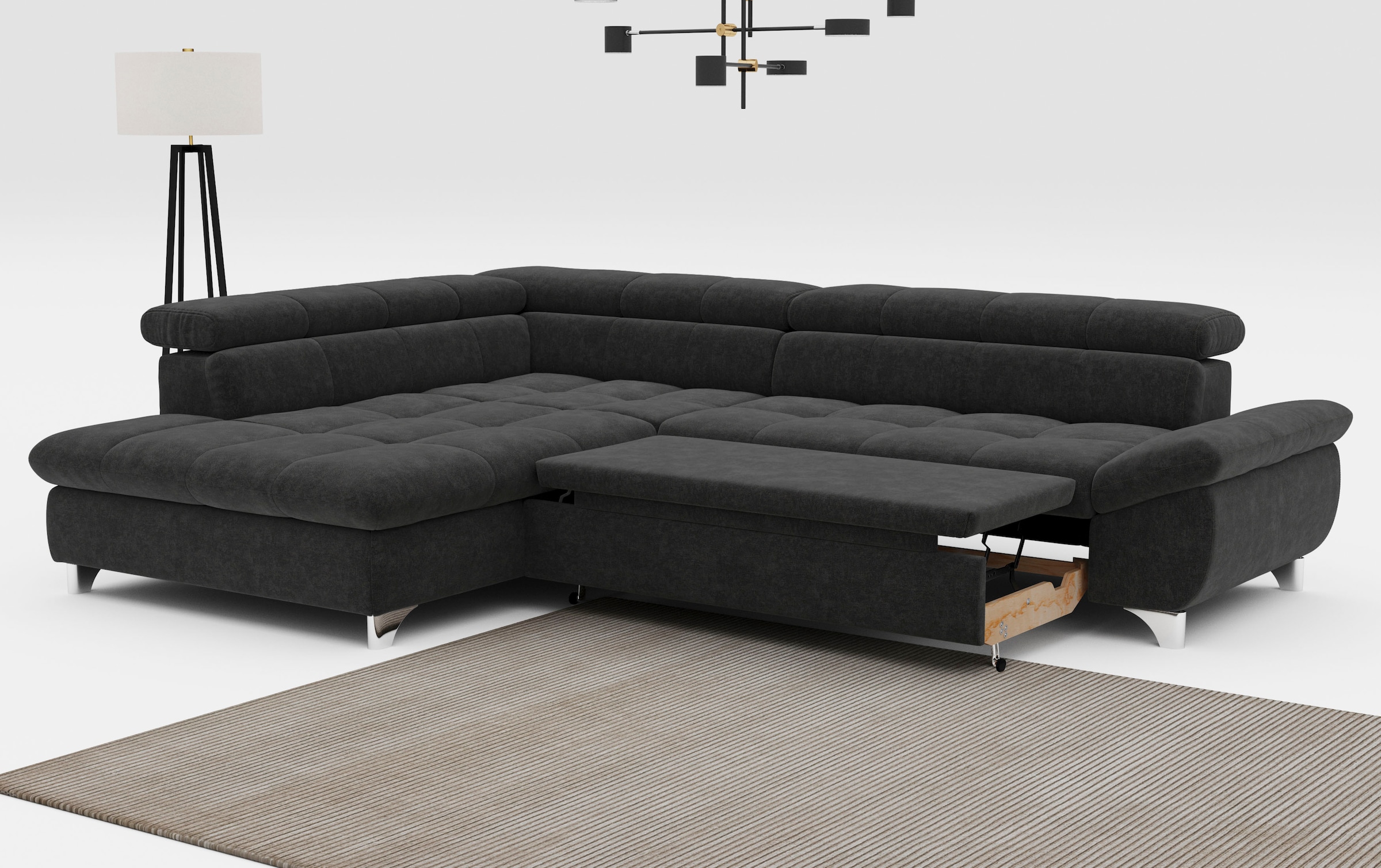 COTTA Ecksofa »Gemini L-Form«, mit Kopfteilverstellung, wahlweise mit Bettfunktion