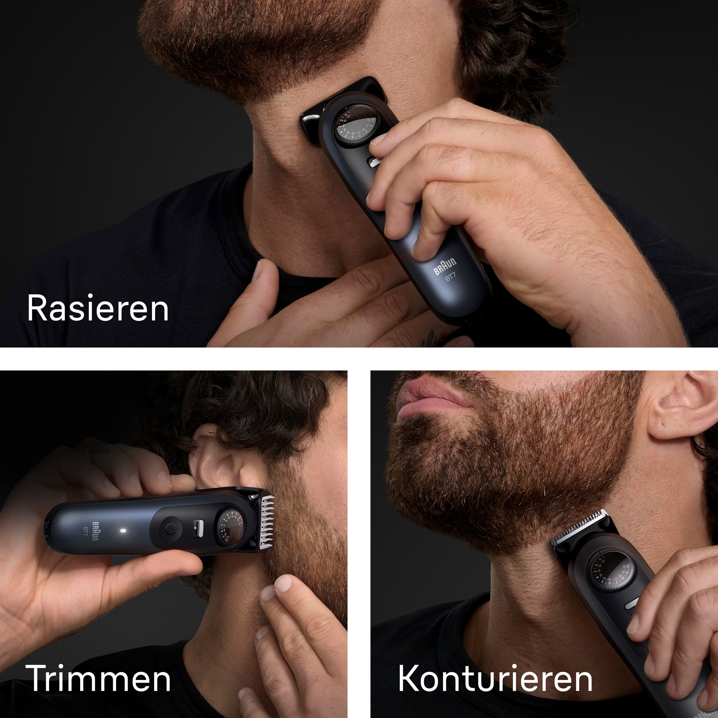 Braun Haarschneider »Barttrimmer BT7520« bis zu 120 Min Akkulaufzeit, 40 Längeneinstellungen, wasserdicht
