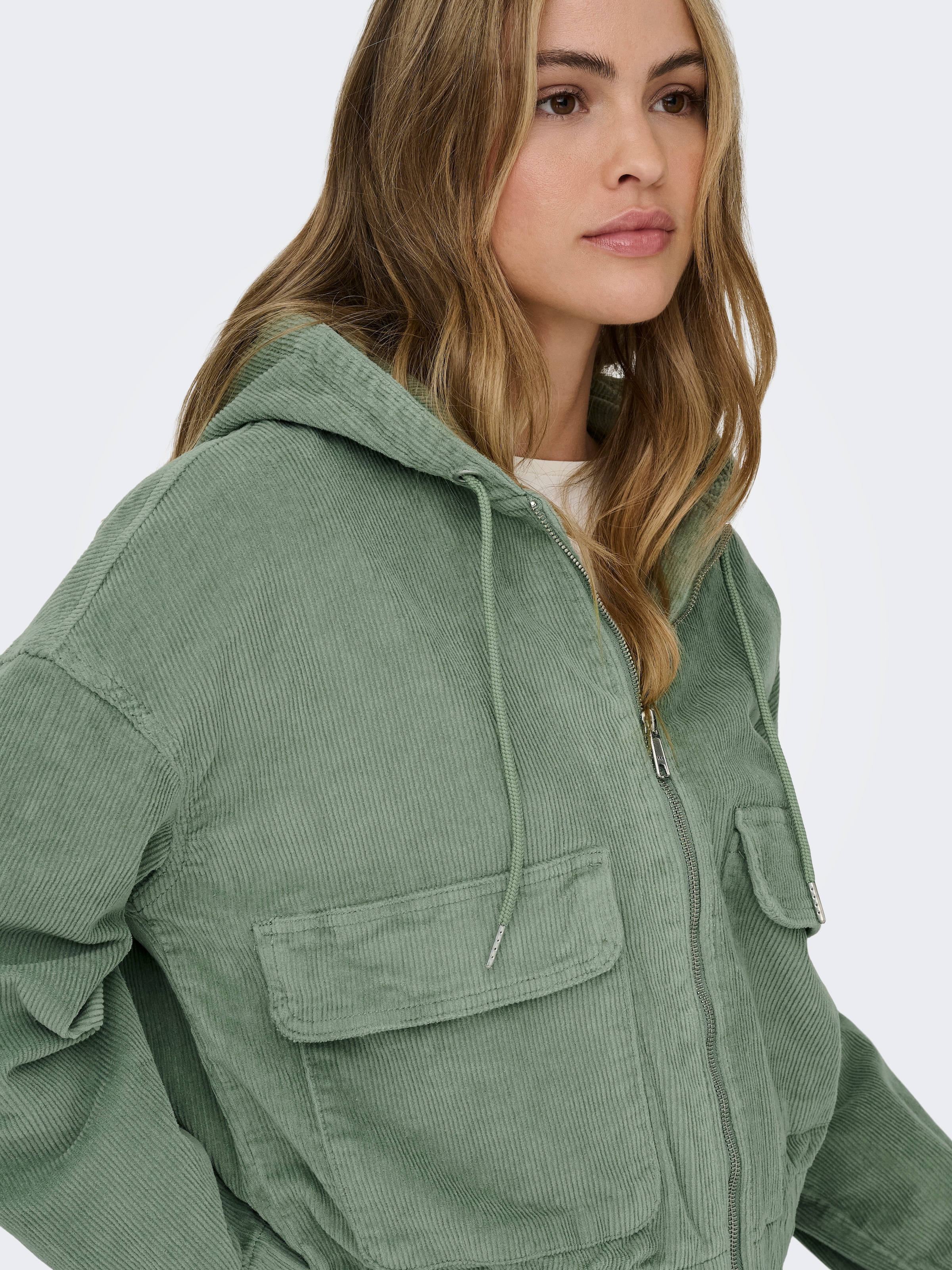 ONLY Cordjacke »ONLKENZIE L/S CORD JACKET PNT NOOS« mit Kapuze Baumwollmischung